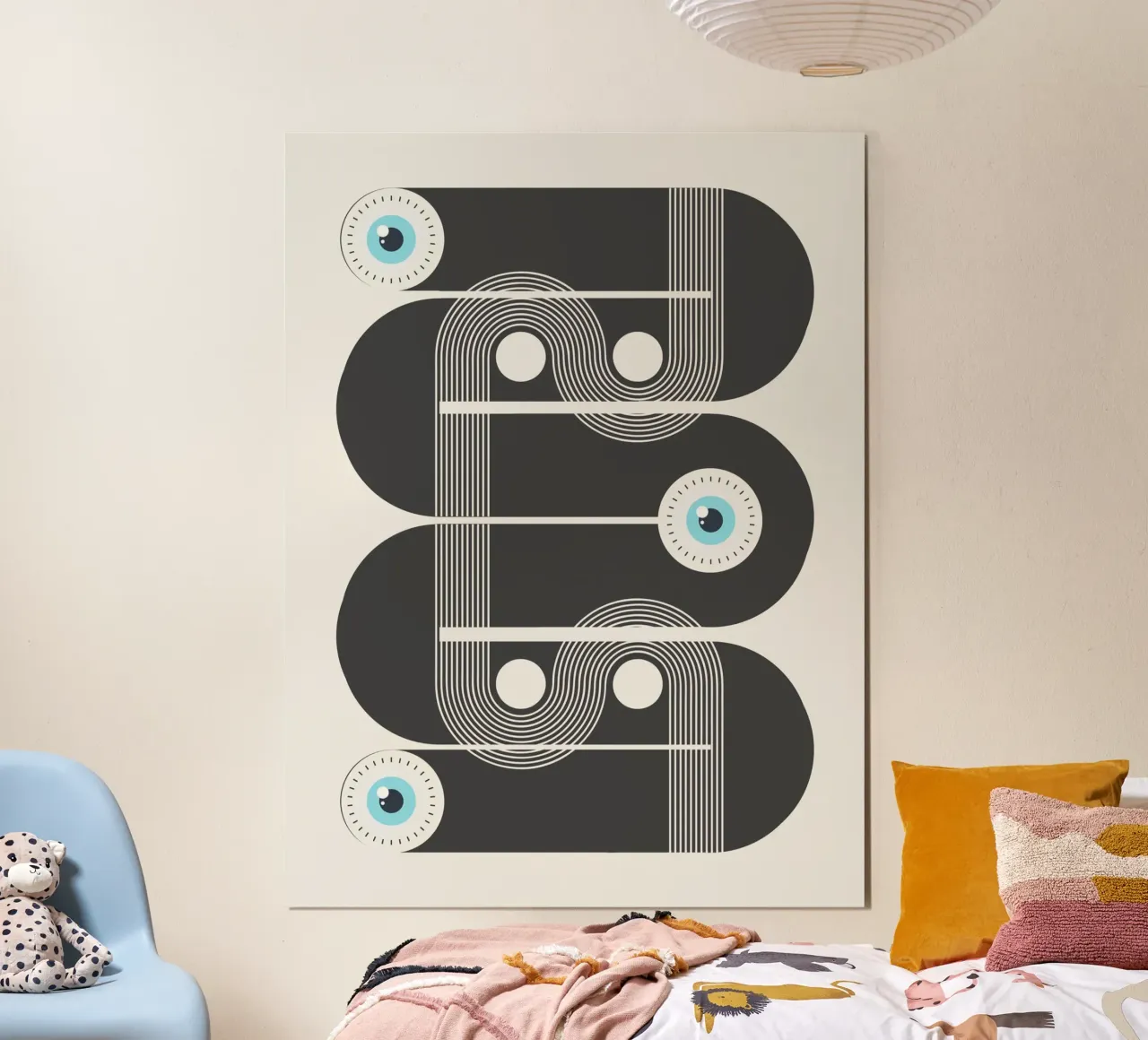 Costruzione geometrica 08 poster con telaio in alluminio da Little Dean