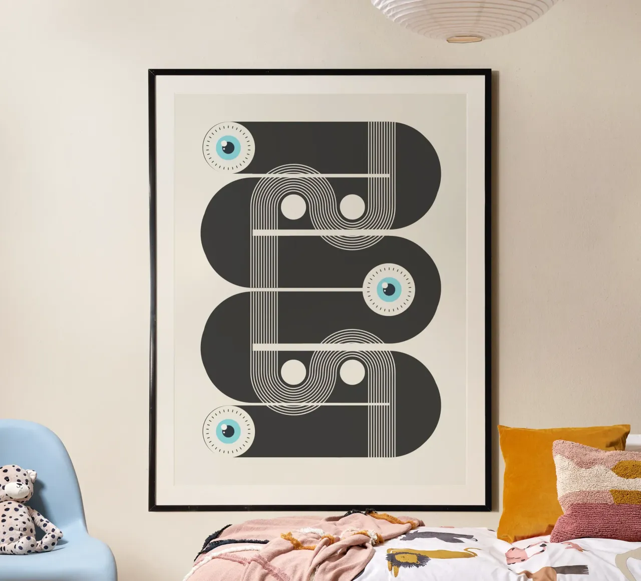 Costruzione geometrica 08 poster con telaio in alluminio da Little Dean