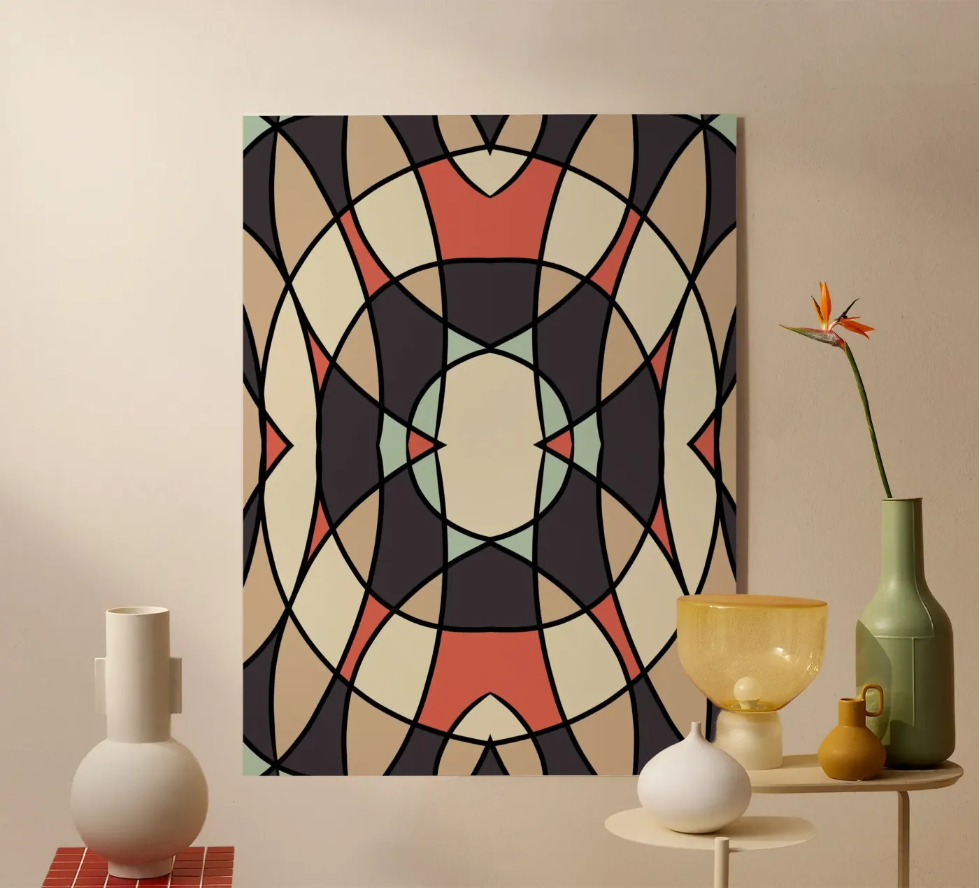 Glass tile pattern acryl van Little Dean