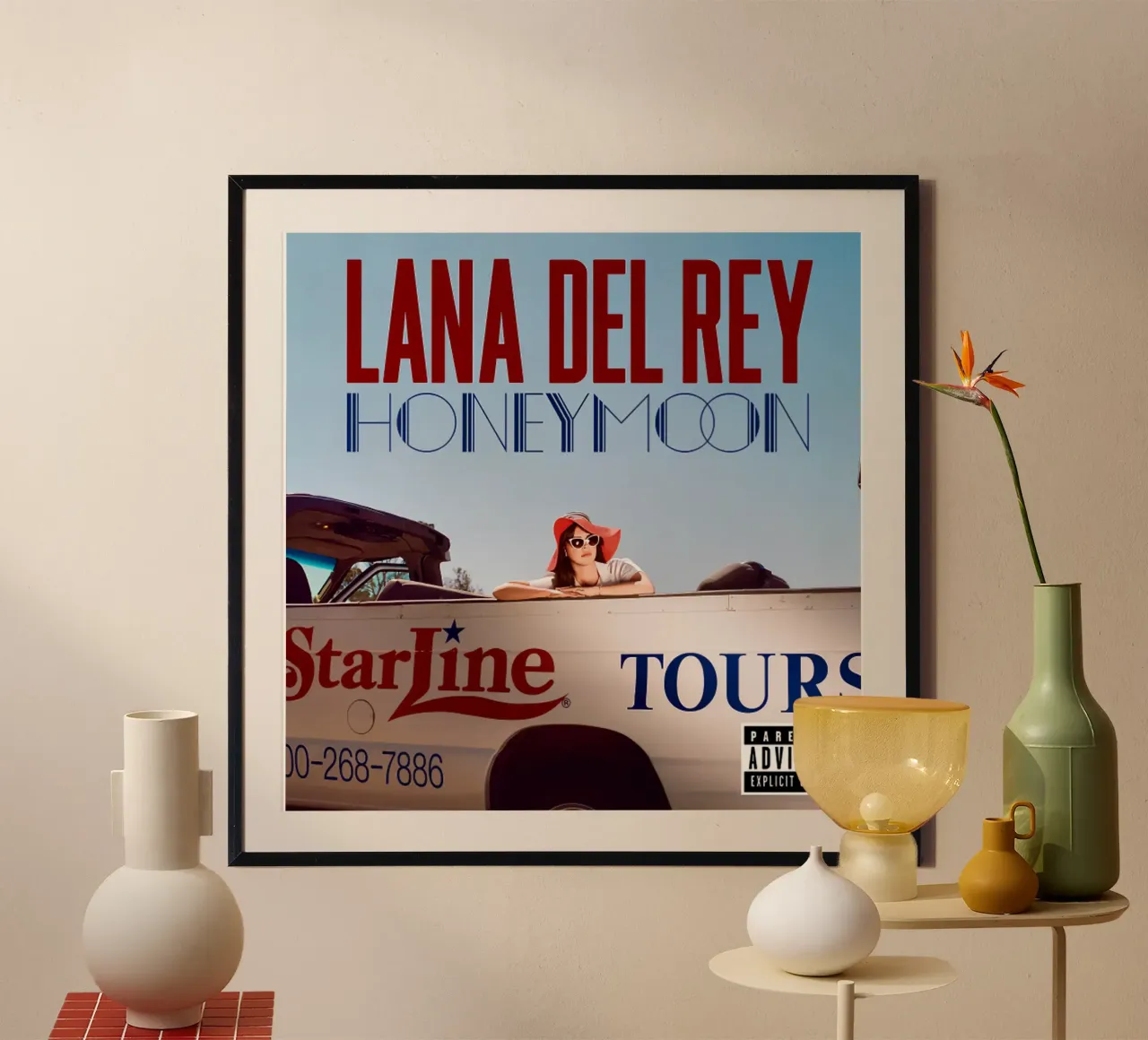 Lana Del Rey HoneyMoon Tour poster con telaio in plastica da kanel shop