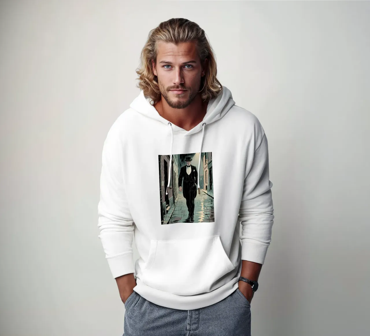 agent man felpa con cappuccio da knowledge
