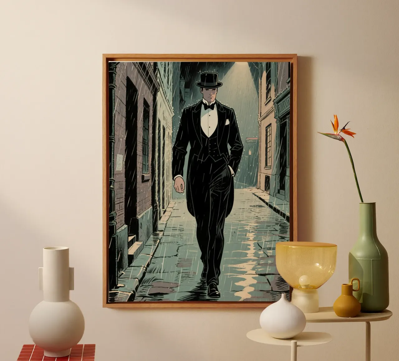 agent man canvas with Floater frame by knowledge