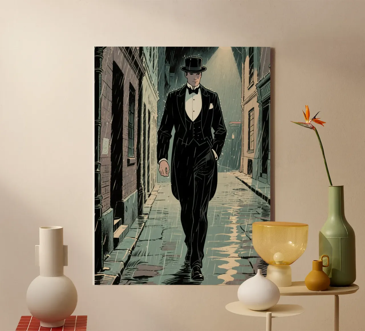 agent man canvas with Floater frame by knowledge