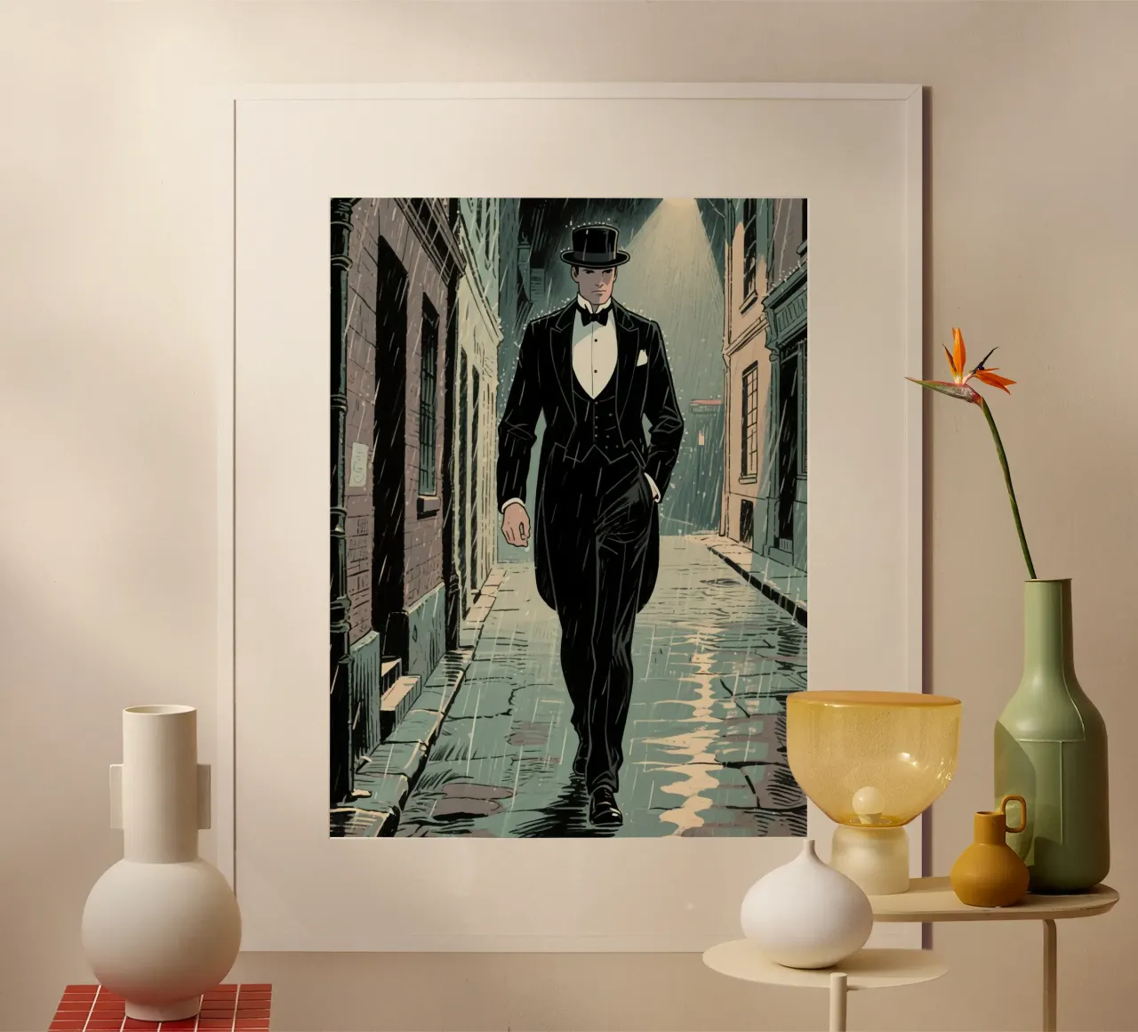 agent man poster con telaio in legno da knowledge