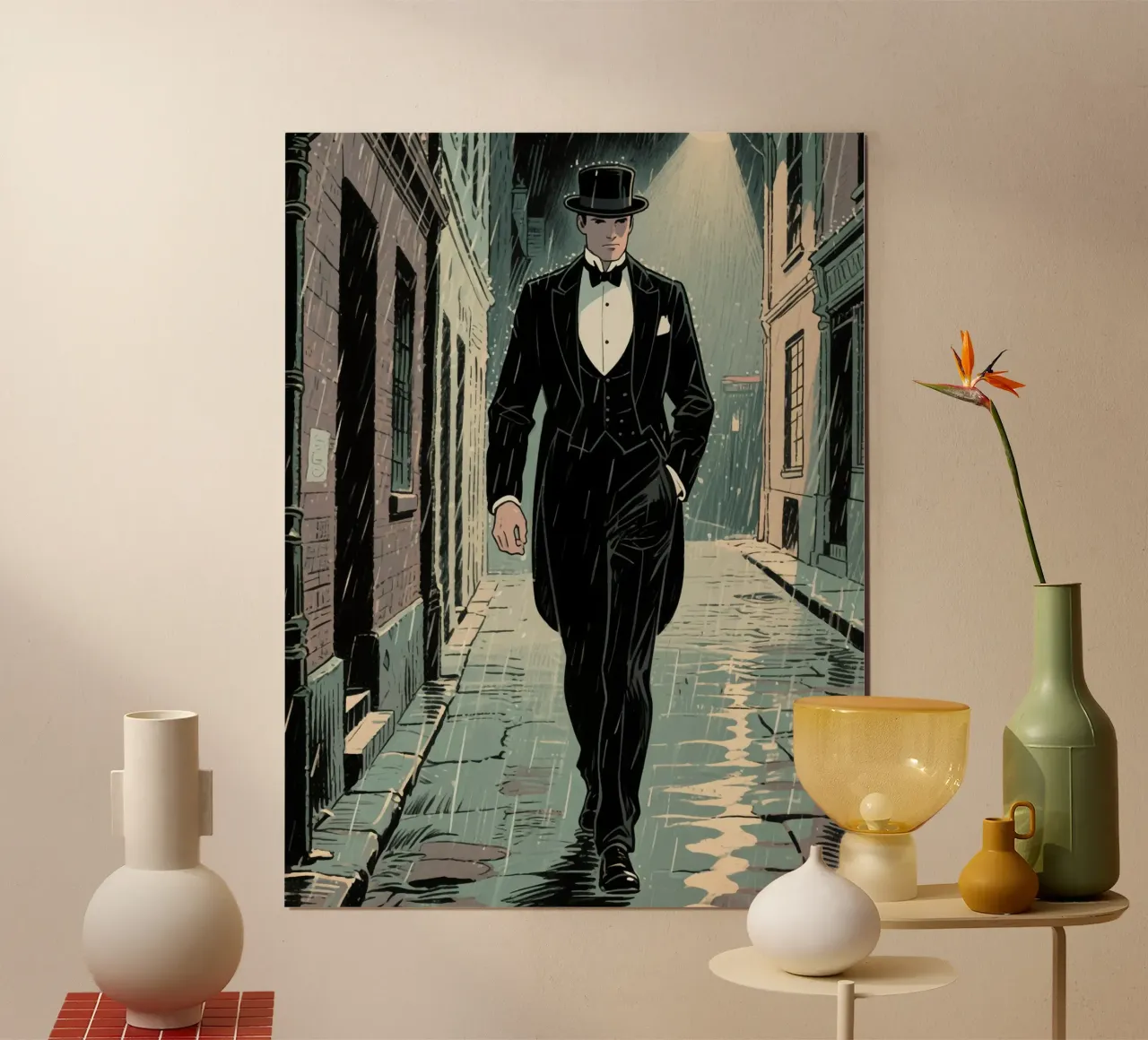 agent man poster con telaio in legno da knowledge