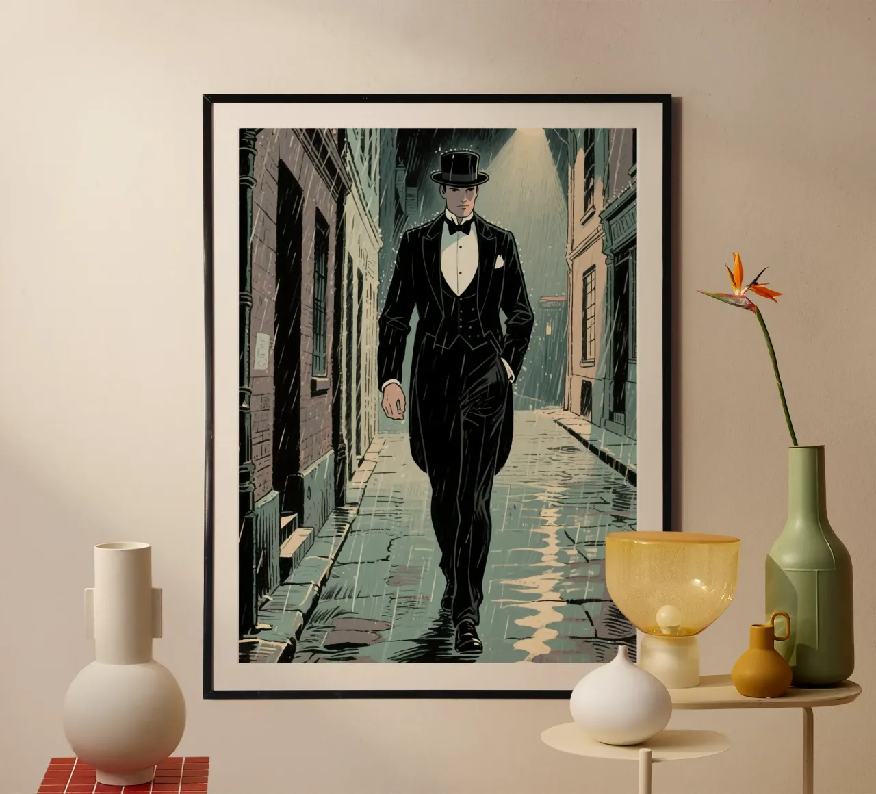 agent man poster con telaio in legno da knowledge