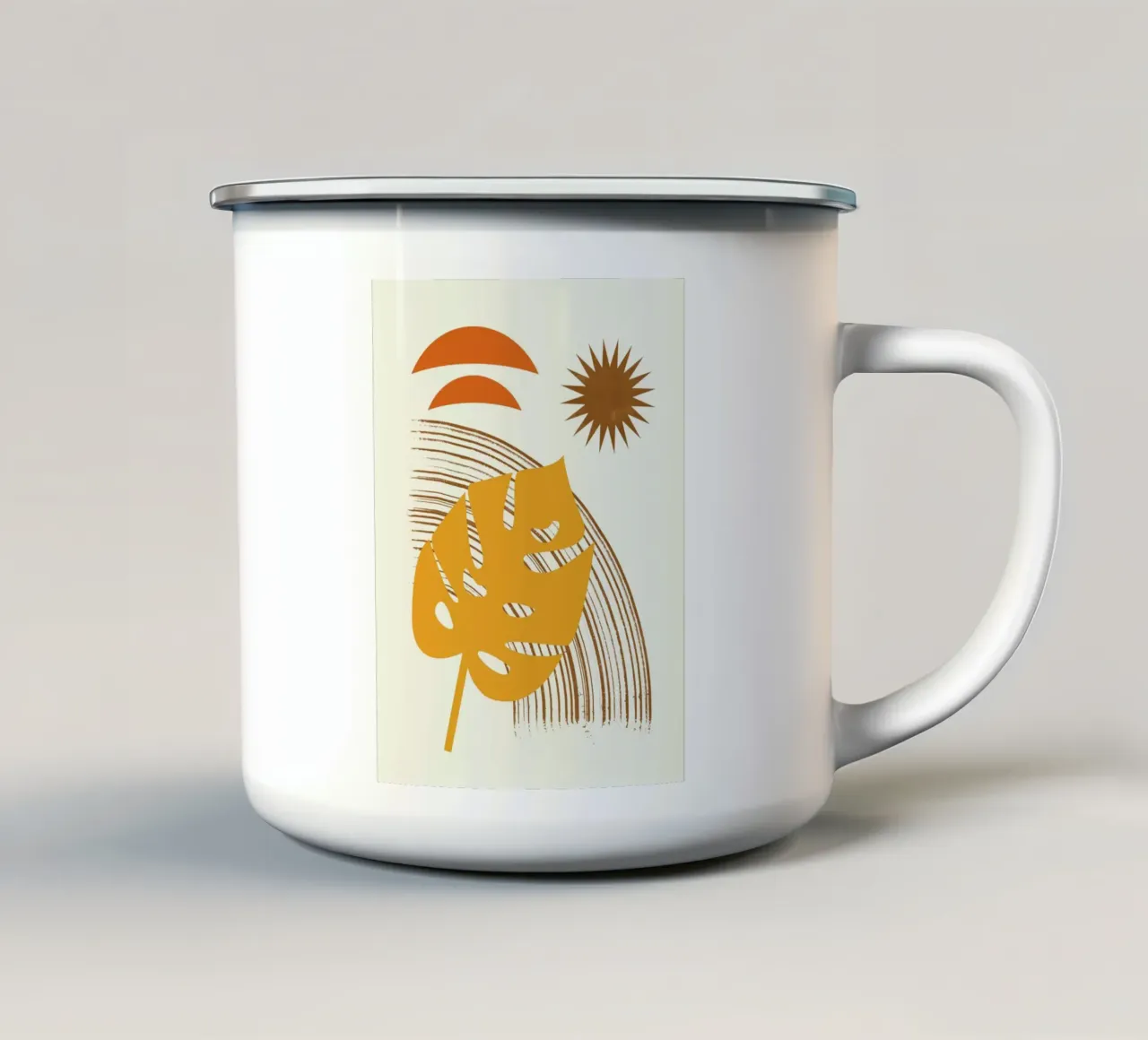 Mitte des Jahrhunderts 01 Emaille Tasse von Little Dean