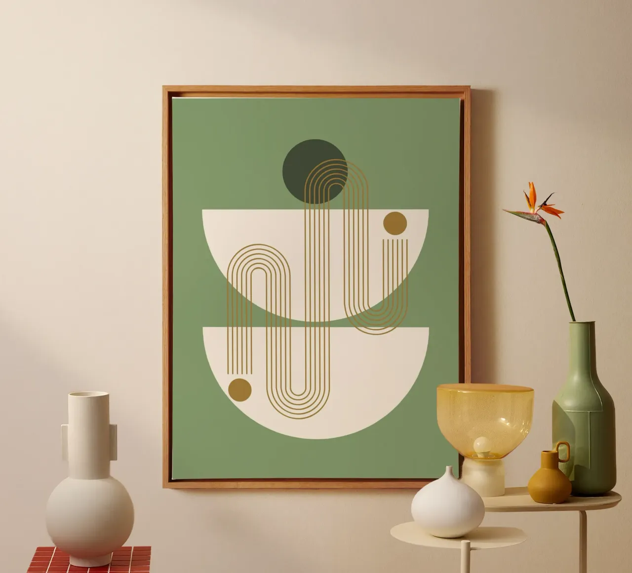 Midden eeuw 04 canvas met Baklijst van Little Dean