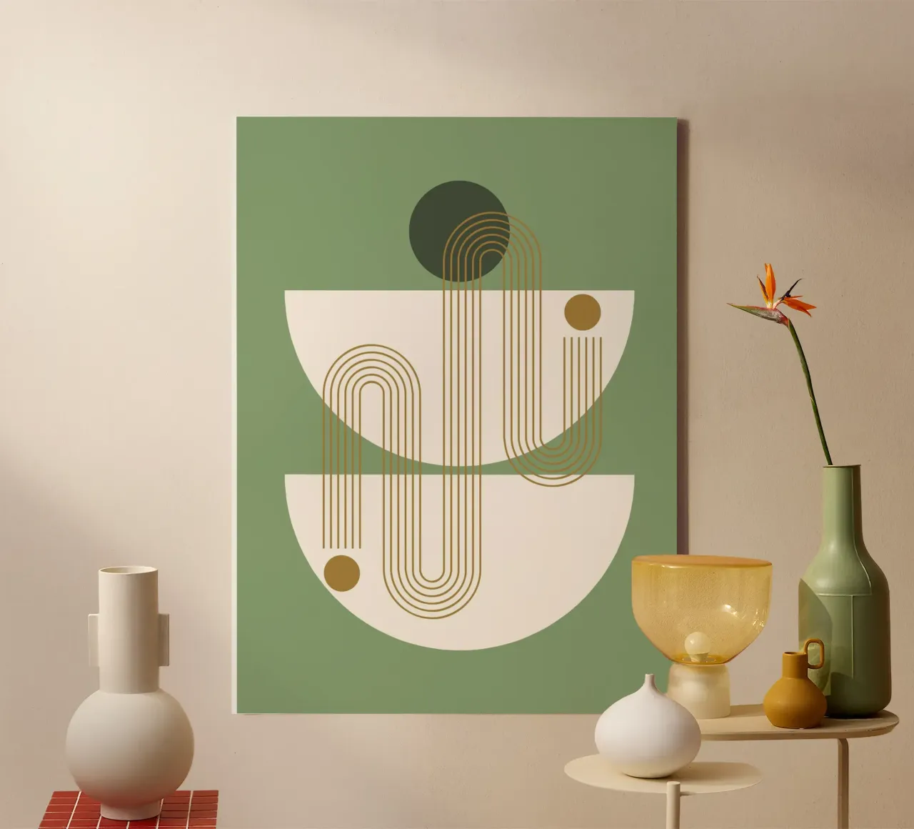Midden eeuw 04 canvas met Baklijst van Little Dean