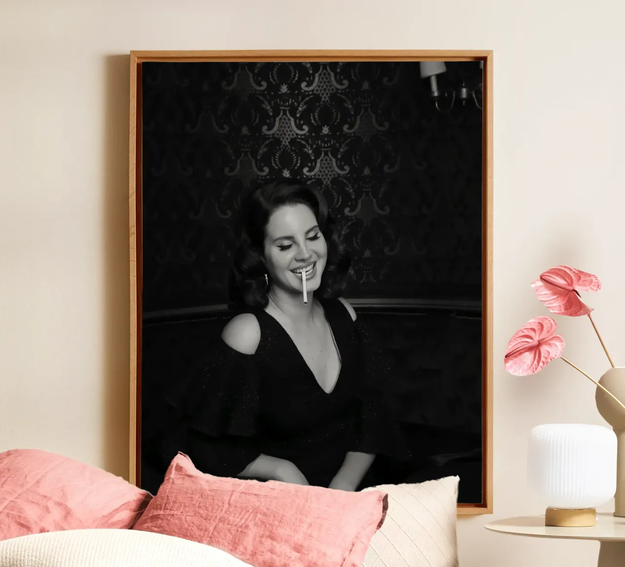 Il fumo di Lana Del Rey tela con Cornice a cassetta da kanel shop