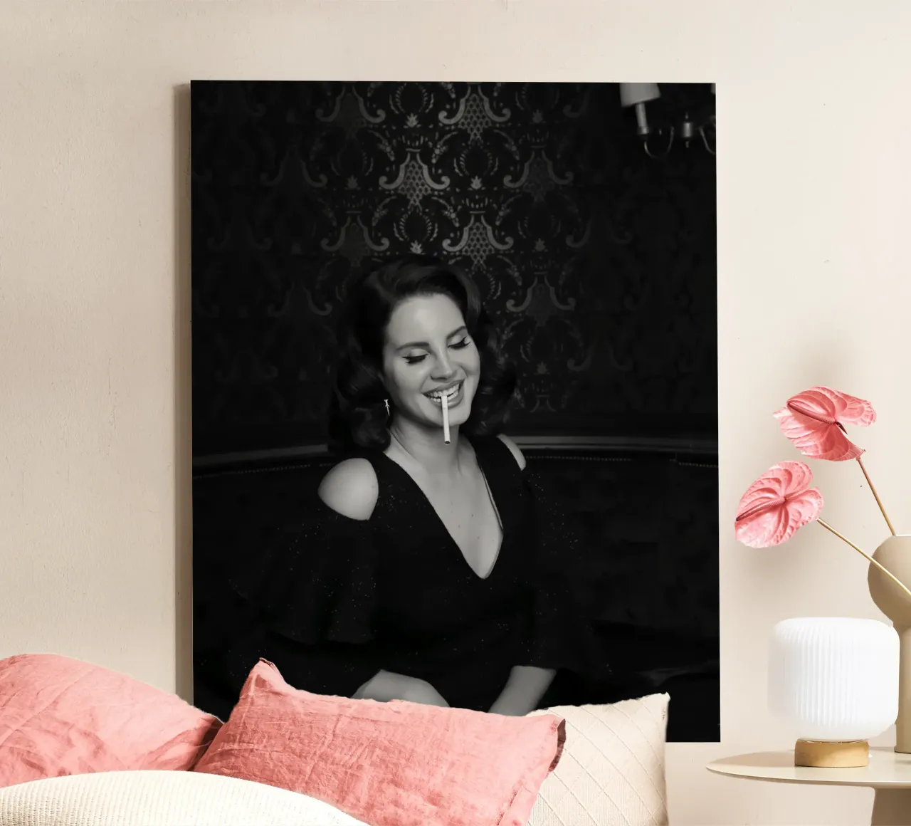 Il fumo di Lana Del Rey tela con Cornice a cassetta da kanel shop