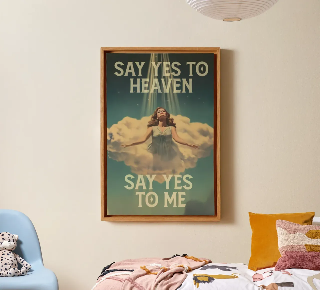 Zeg Ja tegen de Hemel canvas met Baklijst van kanel shop