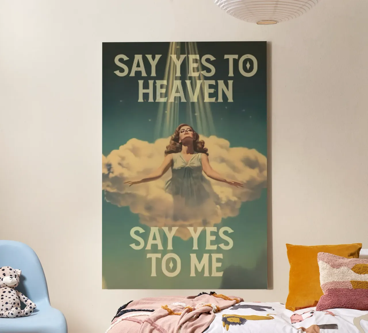Zeg Ja tegen de Hemel canvas met Baklijst van kanel shop