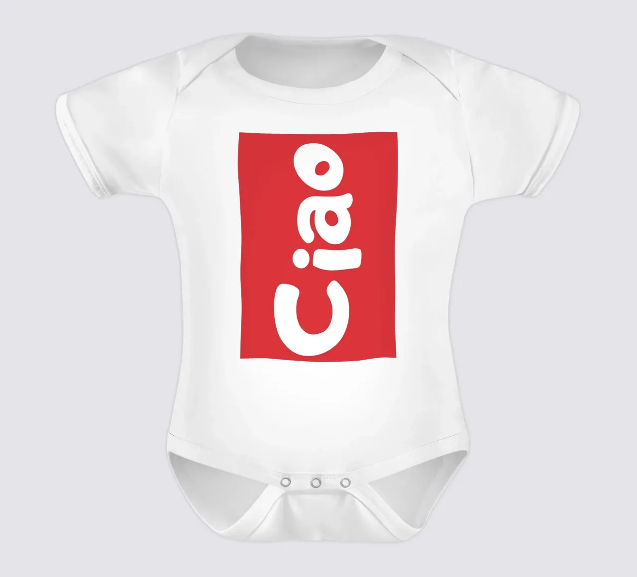 Bold Abstract Typography in White on Red Background short-sleeve baby romper by The Art Club