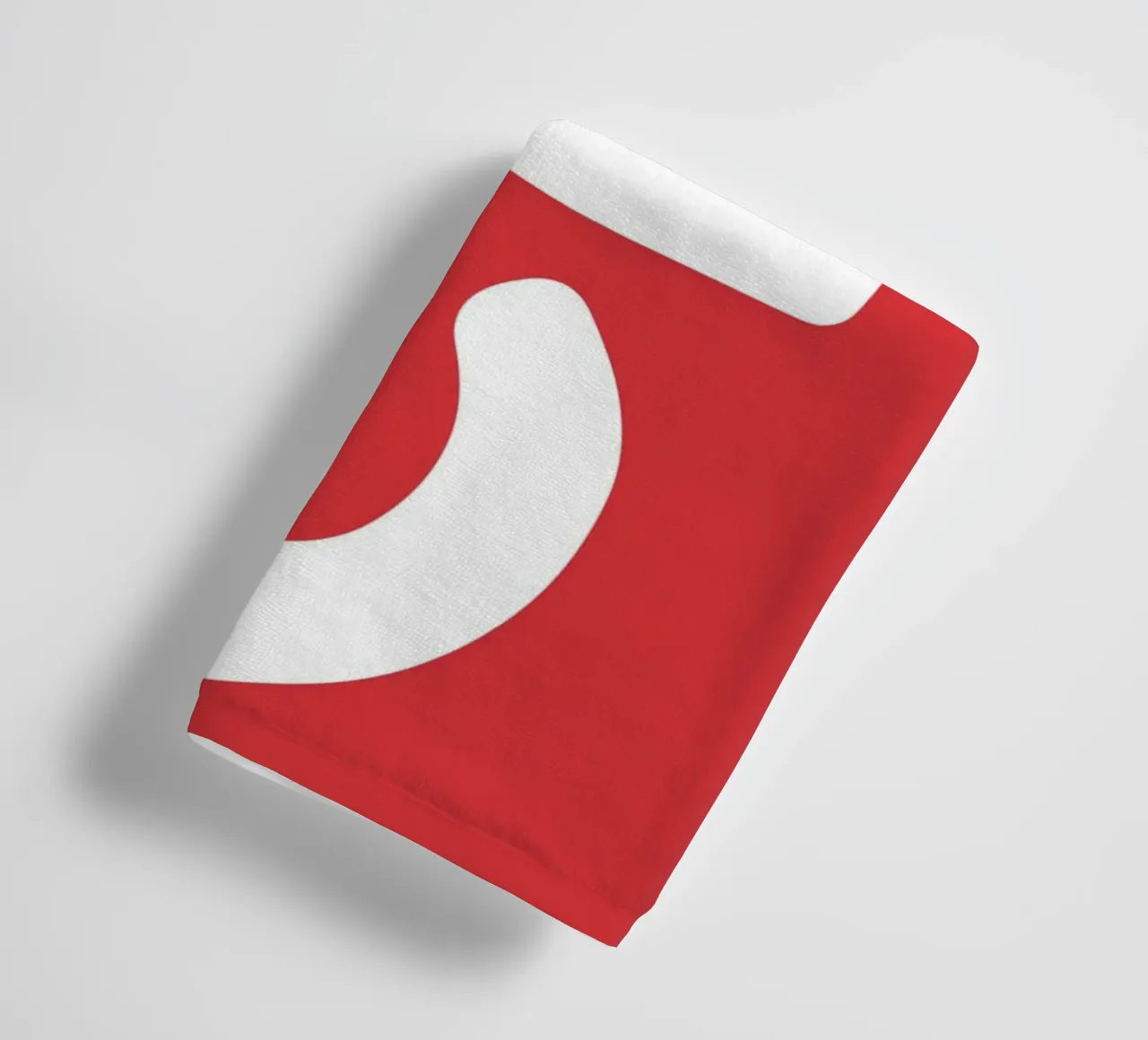 Bold Abstract Typography in White on Red Background towel by The Art Club