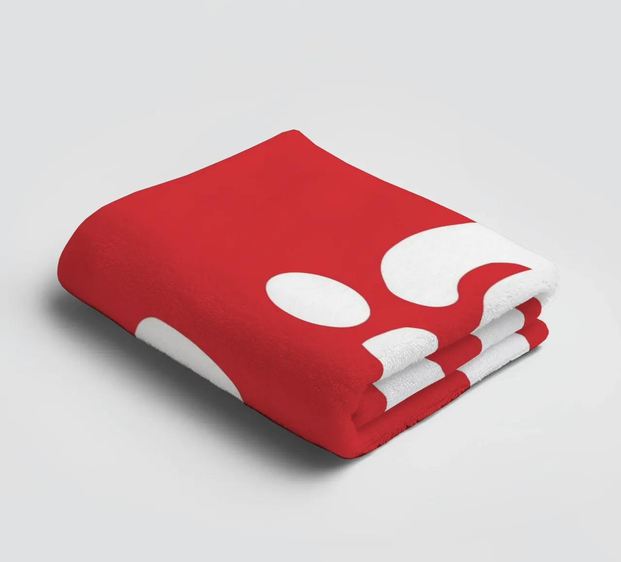 Bold Abstract Typography in White on Red Background towel by The Art Club