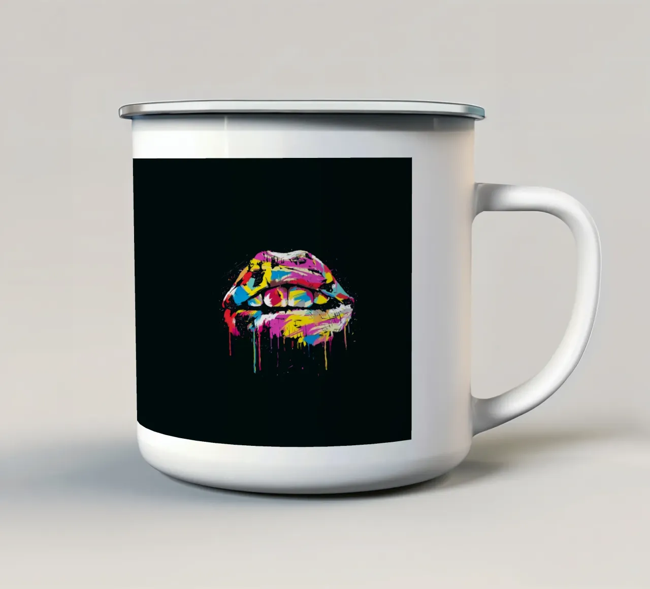 Colorful lips tazza in smalto da Balazs Solti