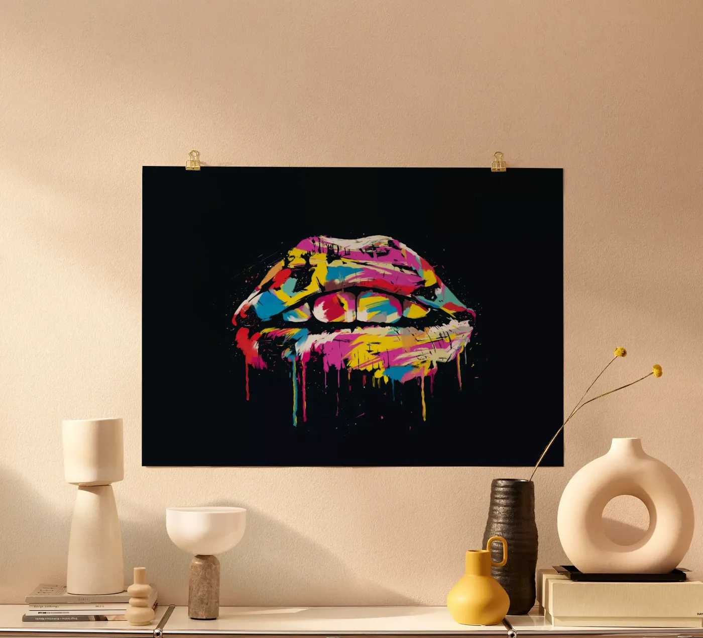 Colorful lips poster da Balazs Solti