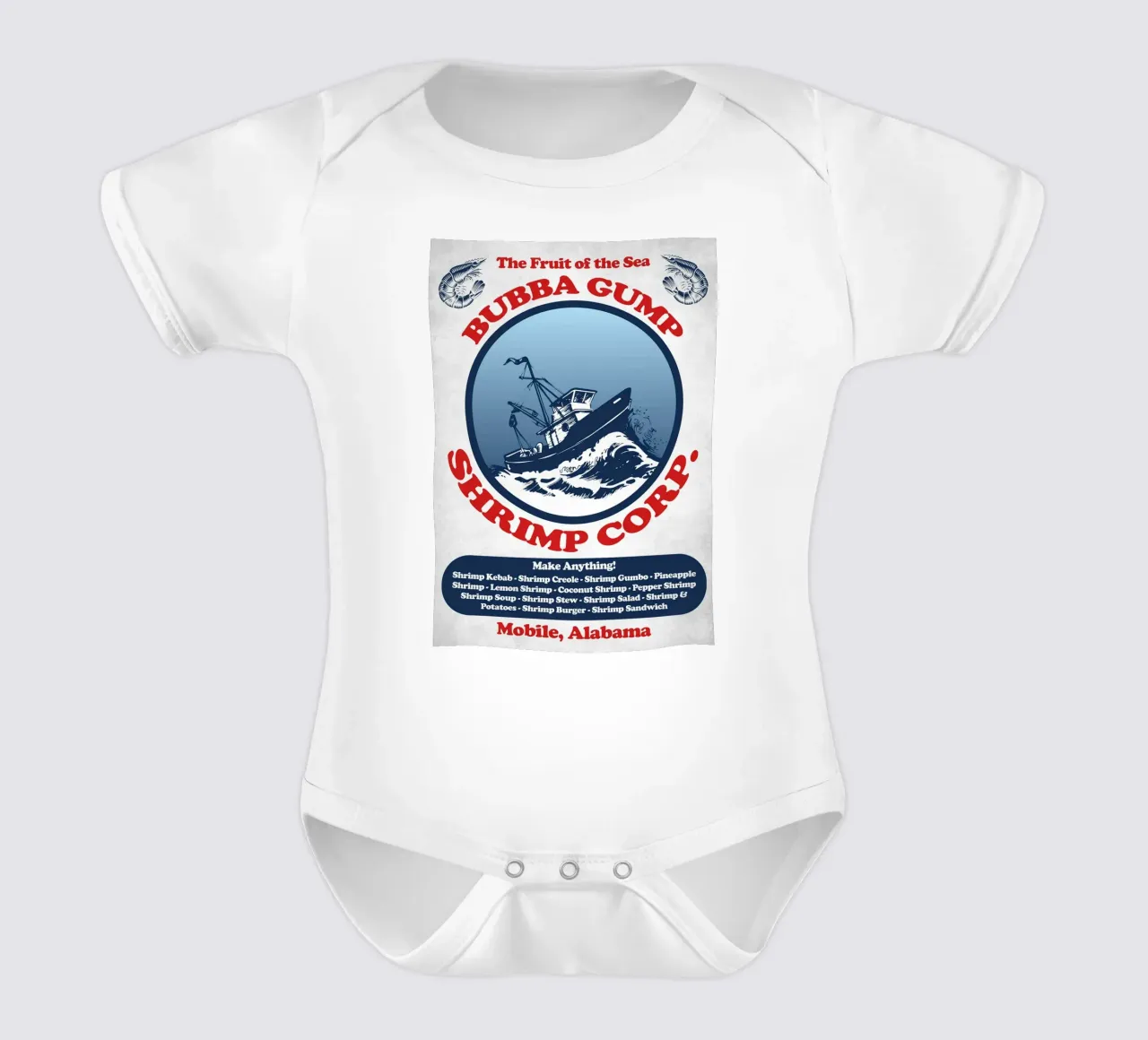 Bubba Gump Shrimp Corp. body neonato maniche corte da Junkie Movie