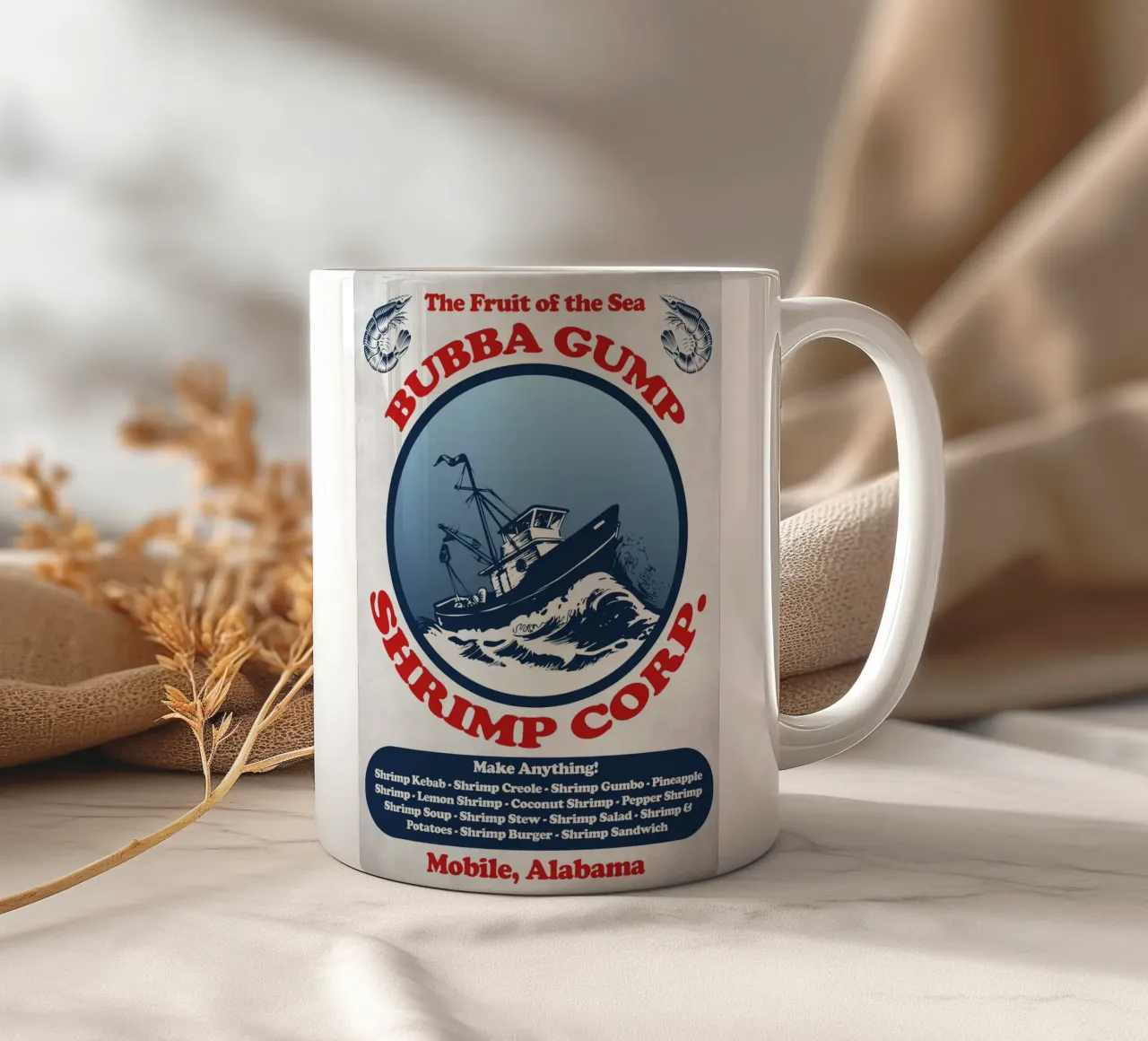 Bubba Gump Shrimp Corp. tazza in ceramica da Junkie Movie