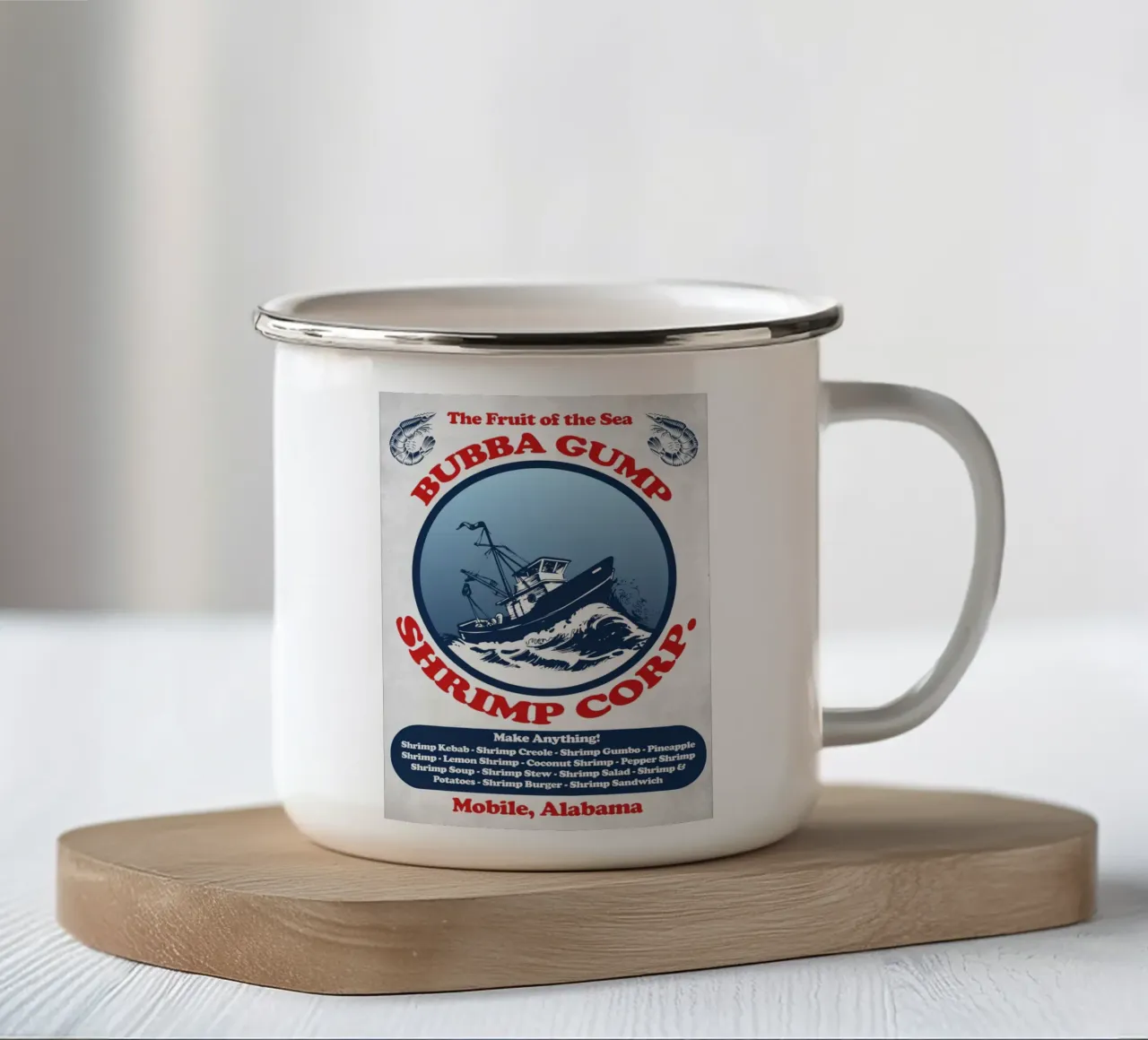 Bubba Gump Shrimp Corp. tazza in smalto da Junkie Movie