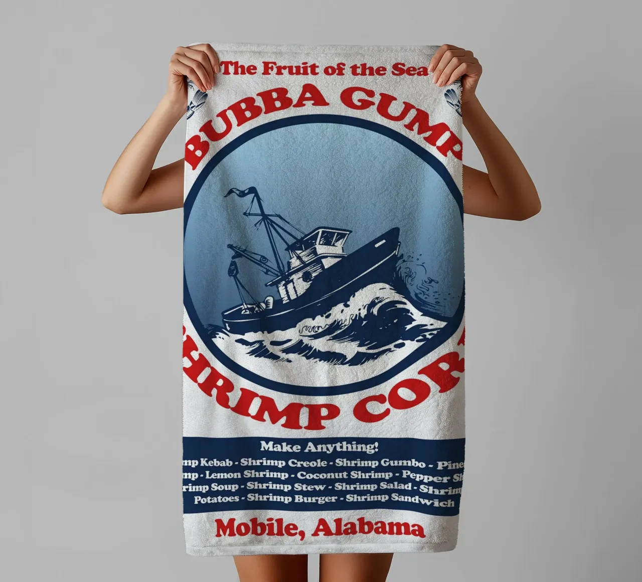 Bubba Gump Shrimp Corp. asciugamano da bagno da Junkie Movie