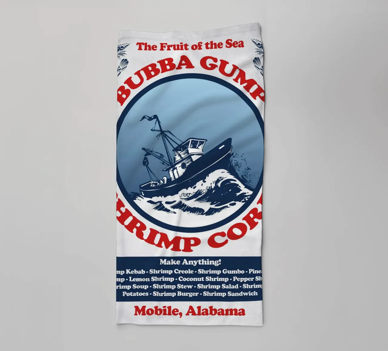 Bubba Gump Shrimp Corp. asciugamano da bagno da Junkie Movie