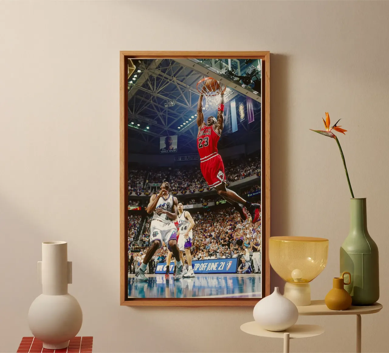 Jordan Slamdunk tela con Cornice a cassetta da kanel shop