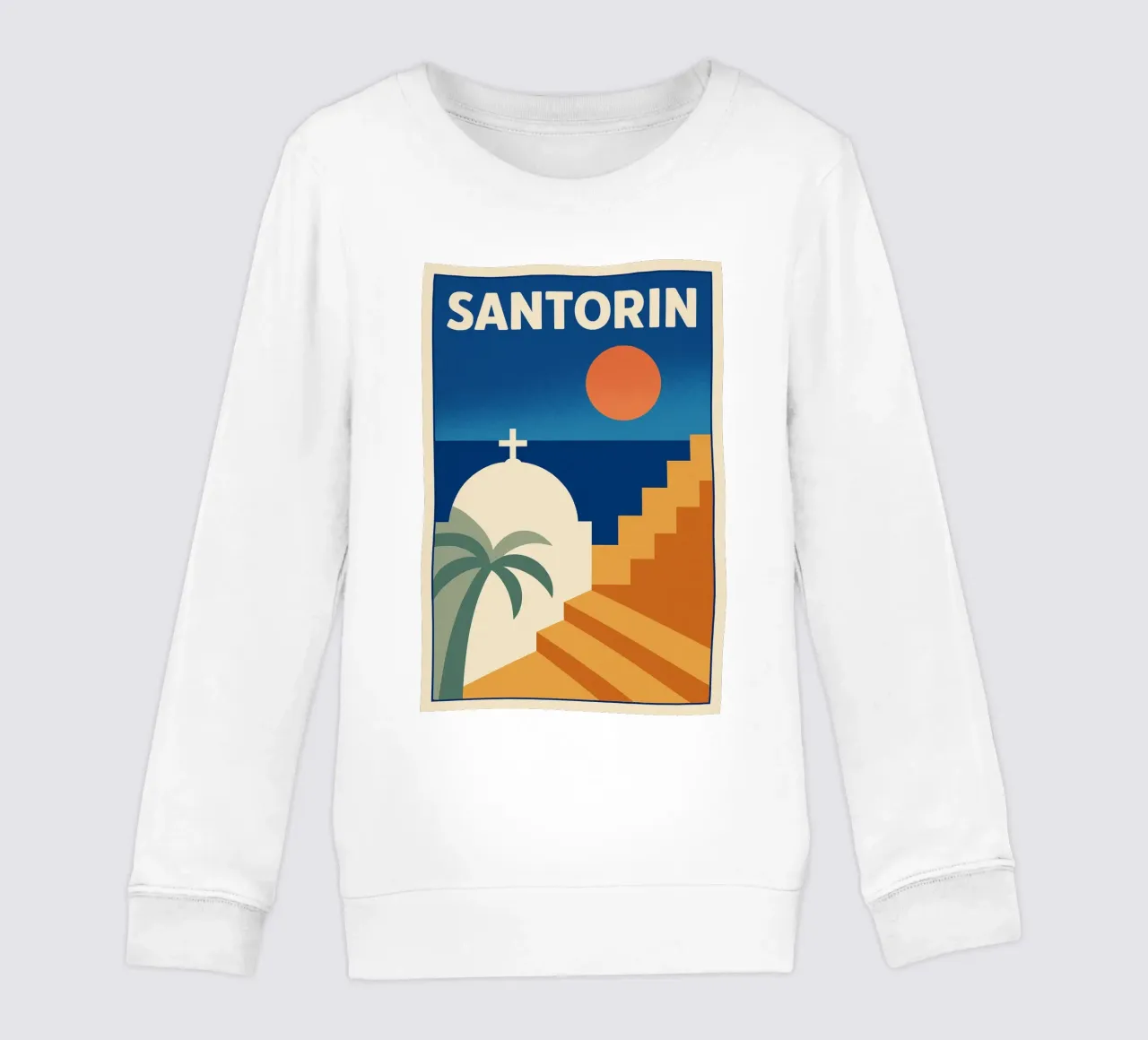 Affiche Santorin – Poster rétro minimaliste felpa bambino da JETLAG | affiches voyage