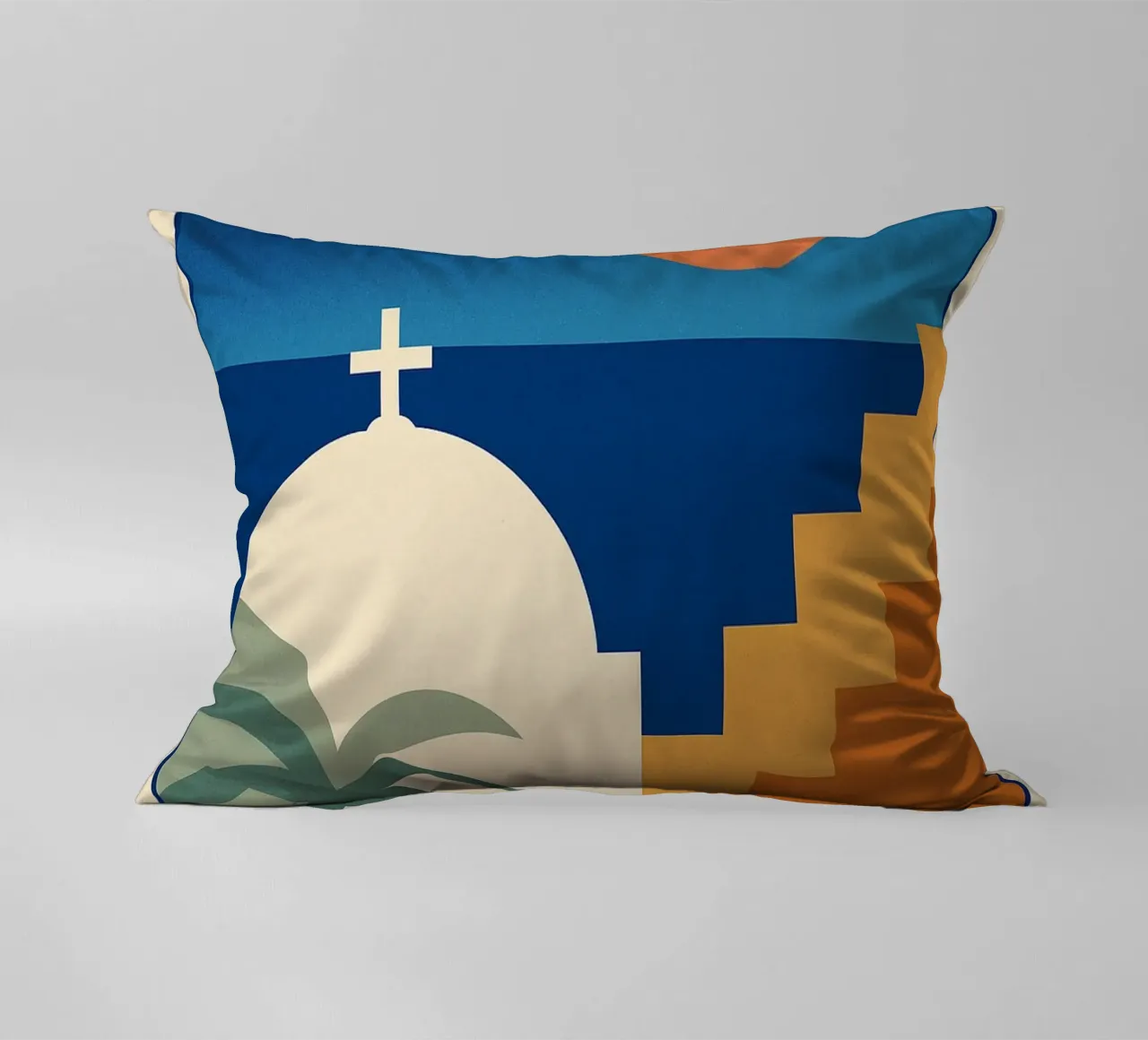 Affiche Santorin – Poster rétro minimaliste cuscino da JETLAG | affiches voyage