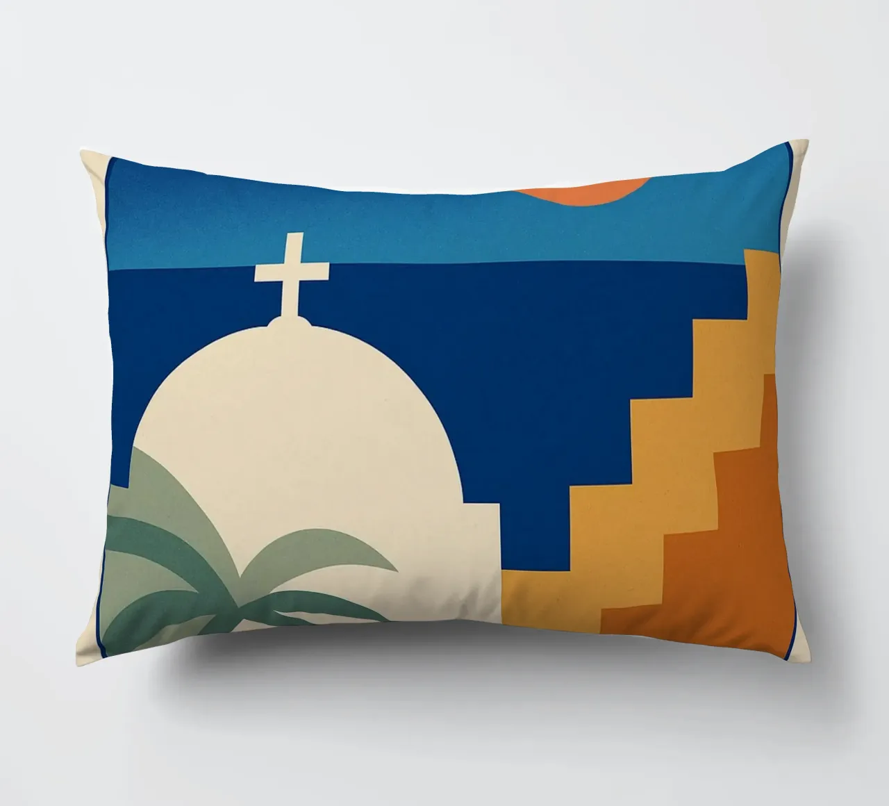 Affiche Santorin – Poster rétro minimaliste cuscino da JETLAG | affiches voyage