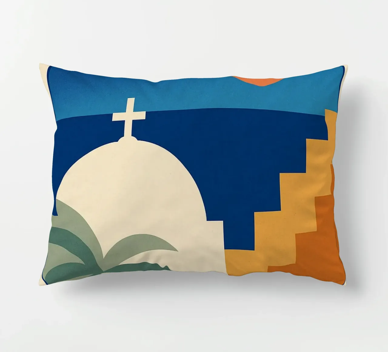 Affiche Santorin – Poster rétro minimaliste cuscino da JETLAG | affiches voyage