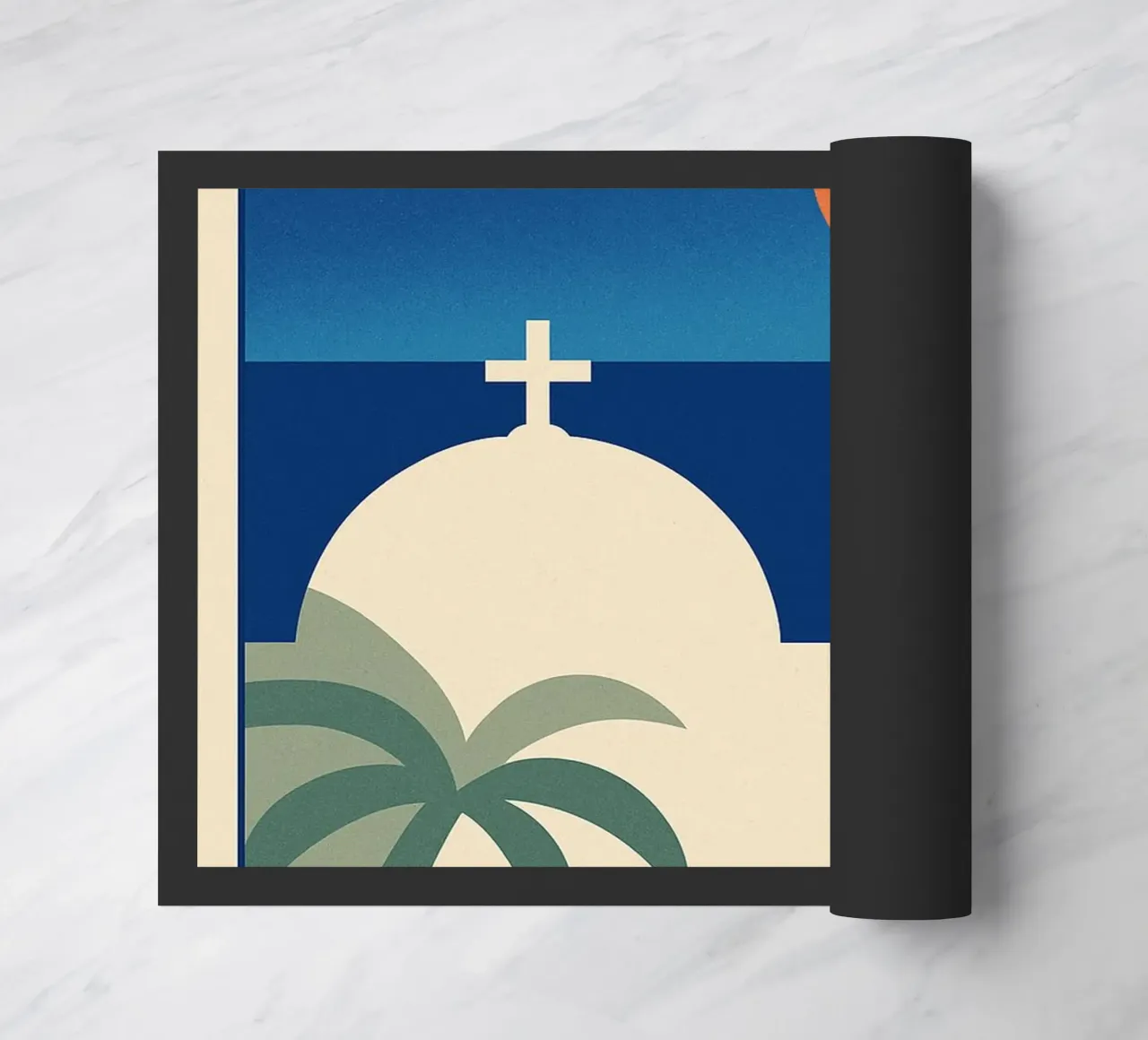 Affiche Santorin – Poster rétro minimaliste zerbino da JETLAG | affiches voyage