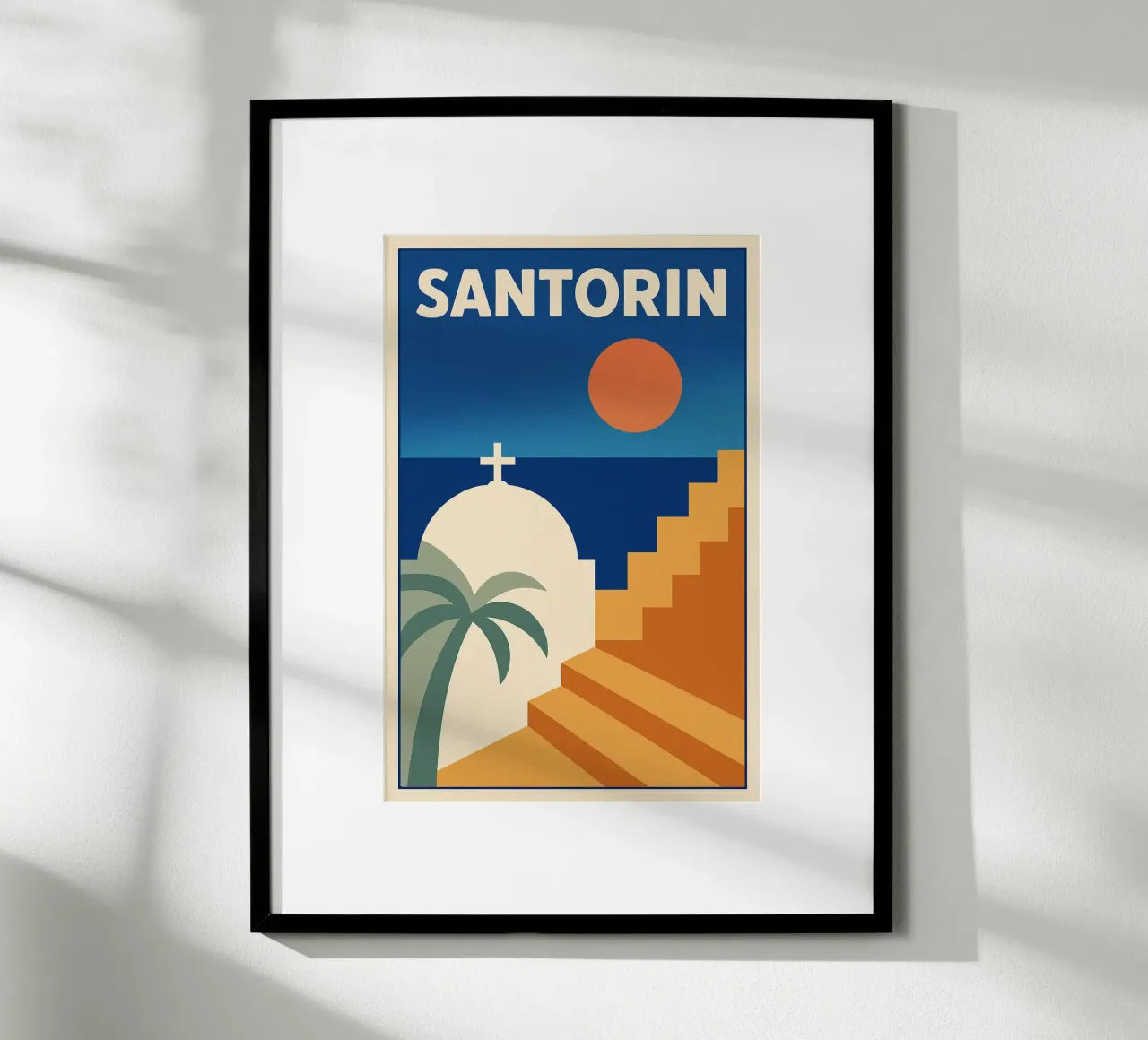 Affiche Santorin – Poster rétro minimaliste poster da JETLAG | affiches voyage