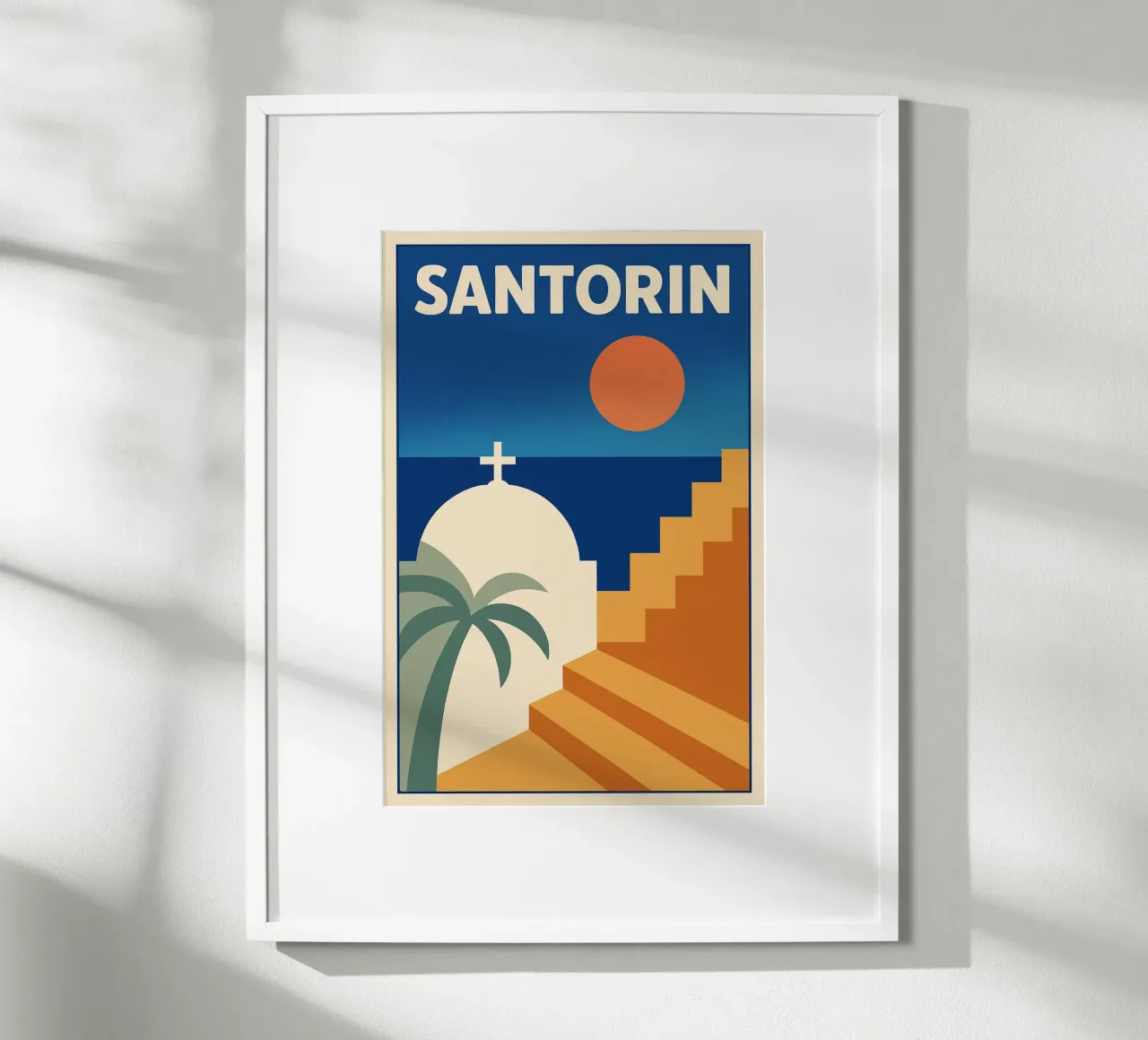 Affiche Santorin – Poster rétro minimaliste poster da JETLAG | affiches voyage