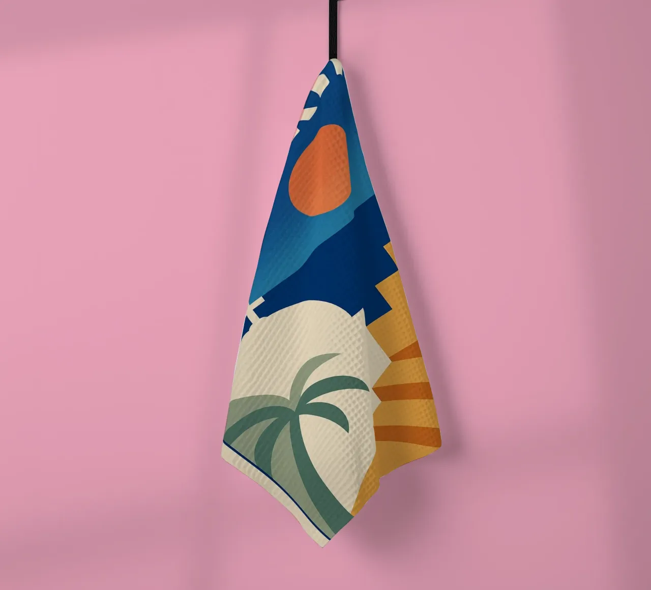 Affiche Santorin - Affiche minimaliste rétro torchon de JETLAG | affiches voyage