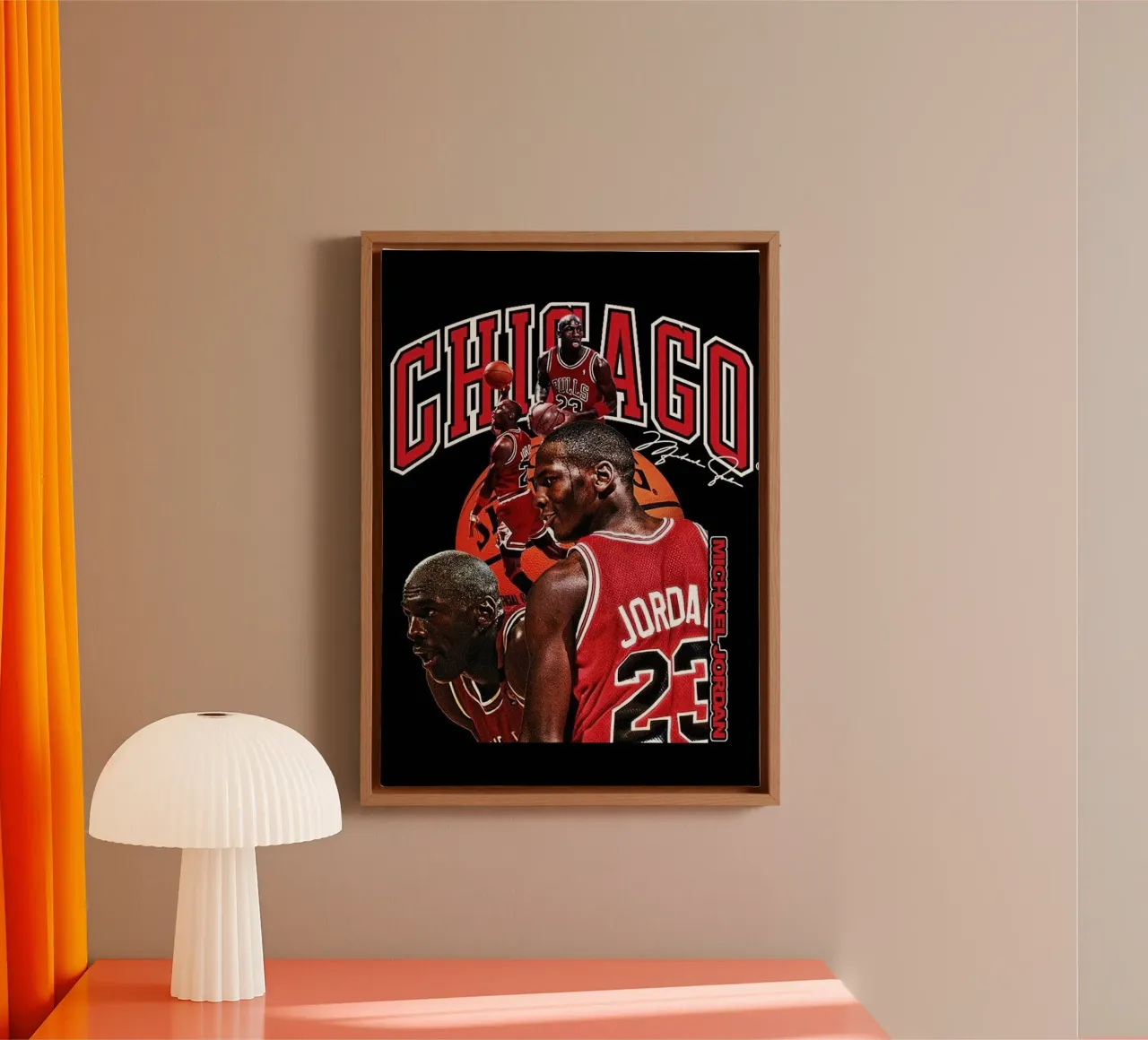 Chicago Bulls Michael Jordan Vintage tela con Cornice a cassetta da kanel shop