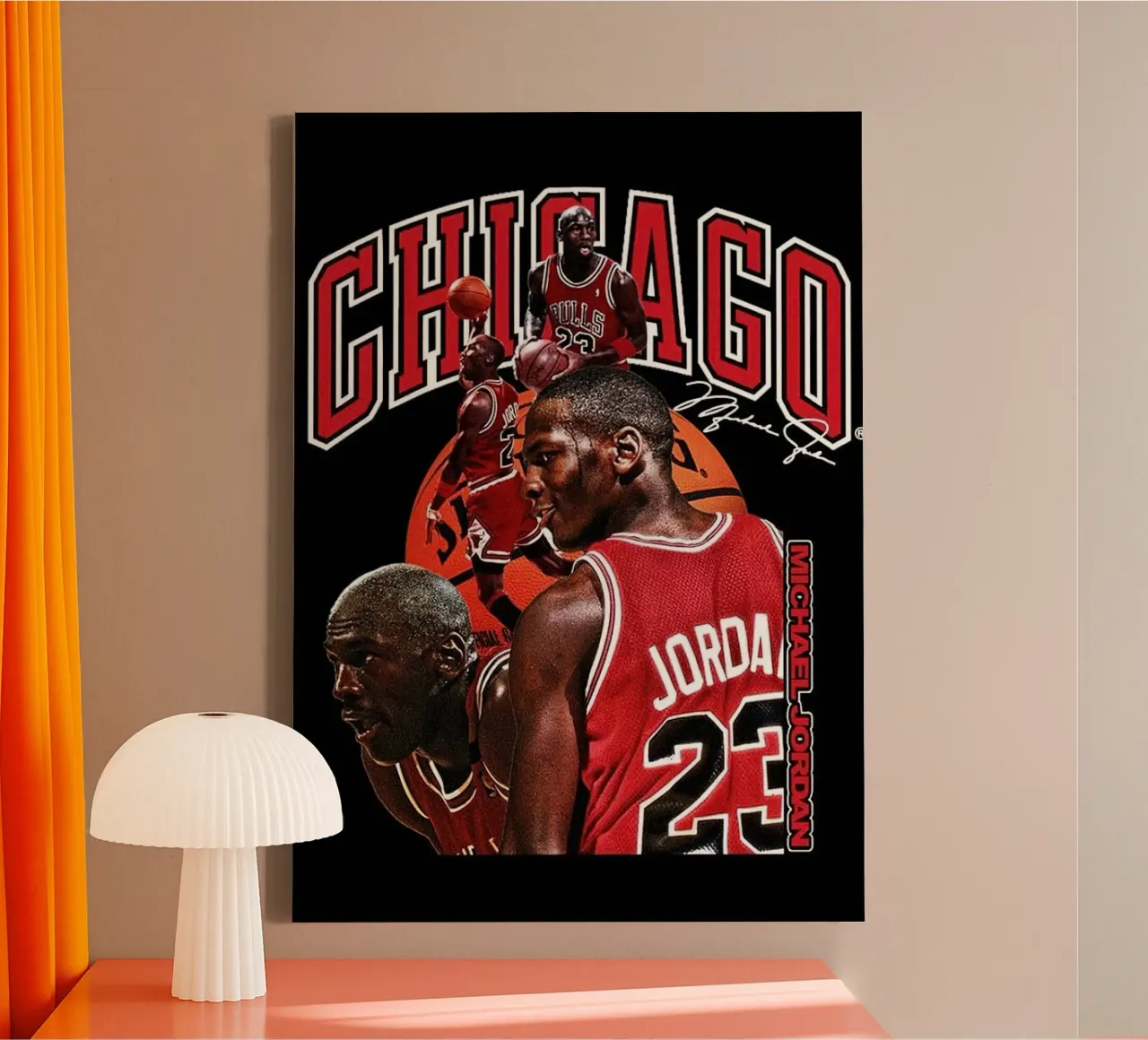 Chicago Bulls Michael Jordan Vintage tela con Cornice a cassetta da kanel shop