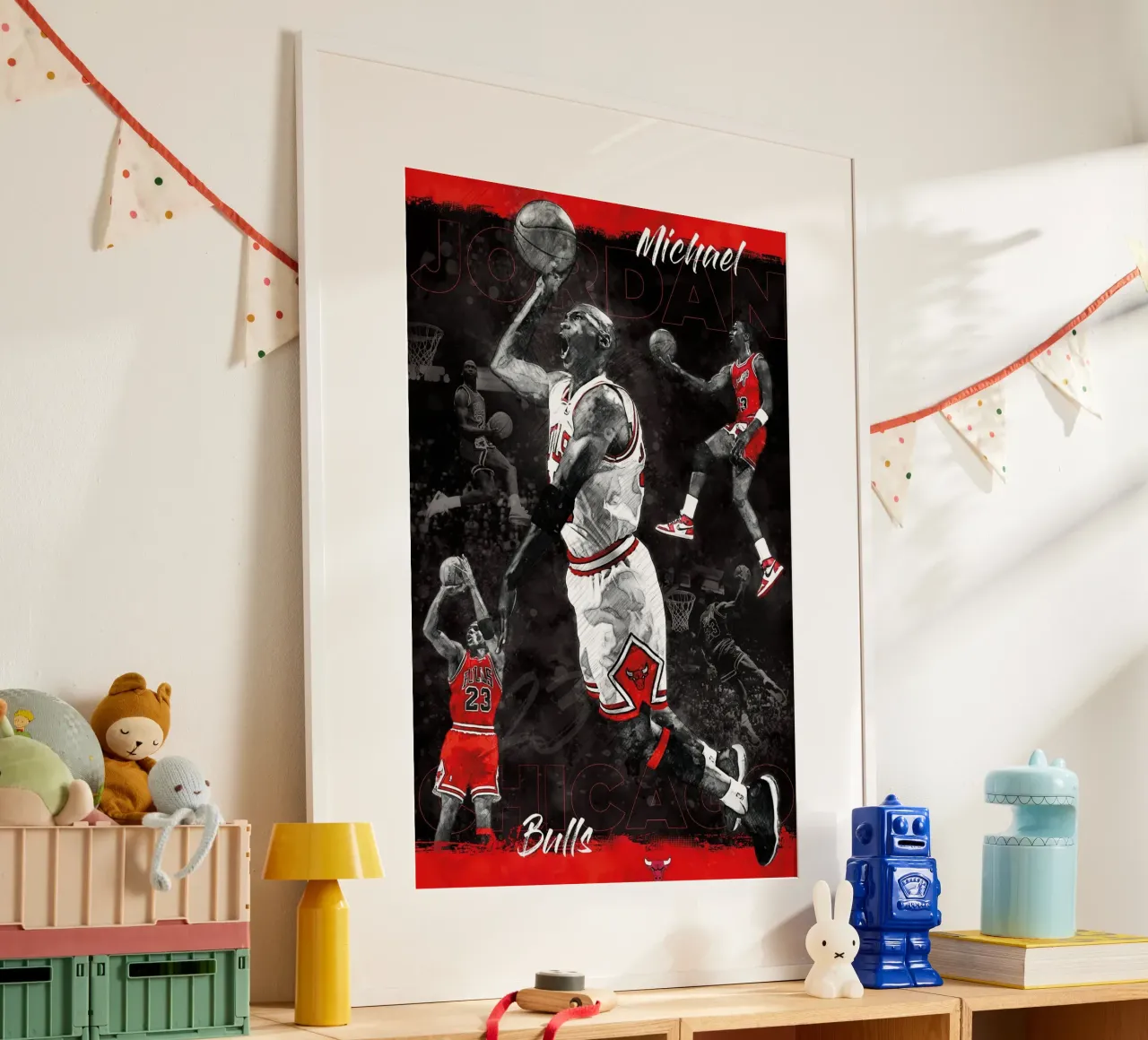 Michael Jordan Chicago Bulls poster con telaio in alluminio da kanel shop