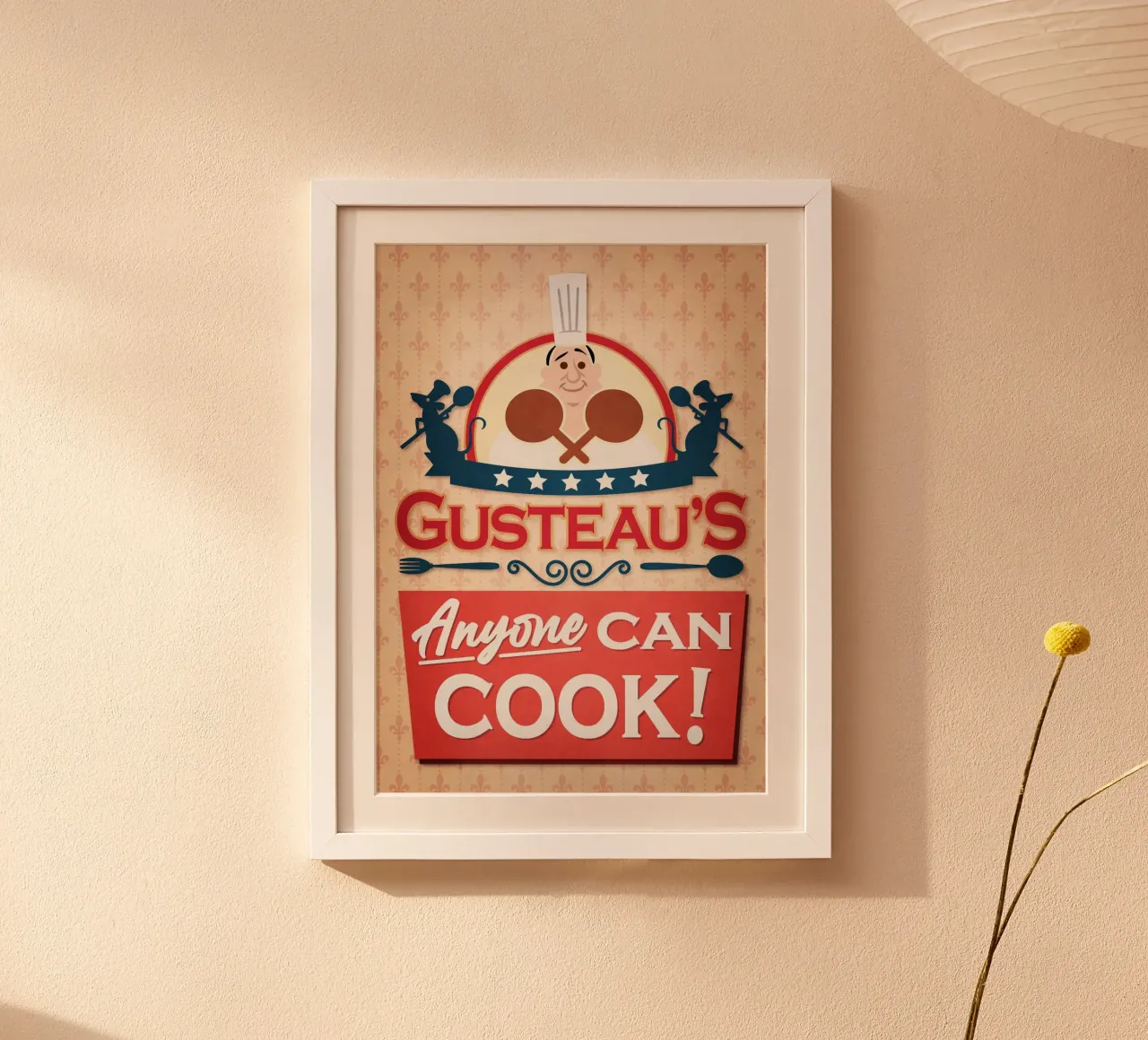 Ristorante Gusteau's Chiunque può cucinare poster con telaio in plastica da Junkie Movie