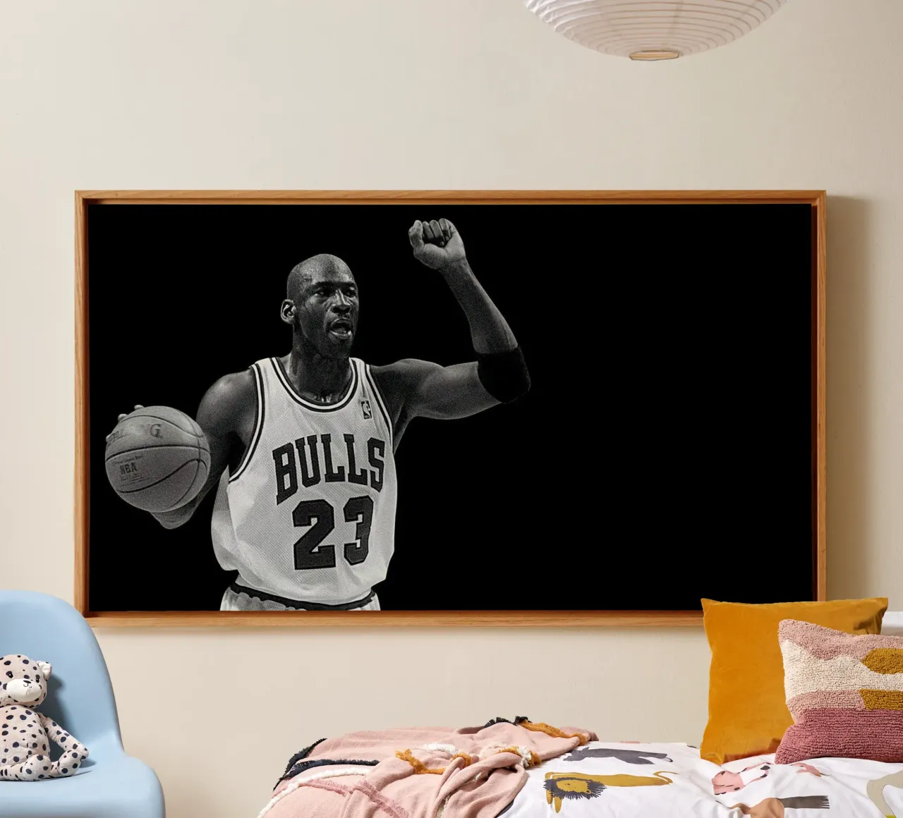 Michael Jordan Monochrom canvas with Floater frame by kanel shop