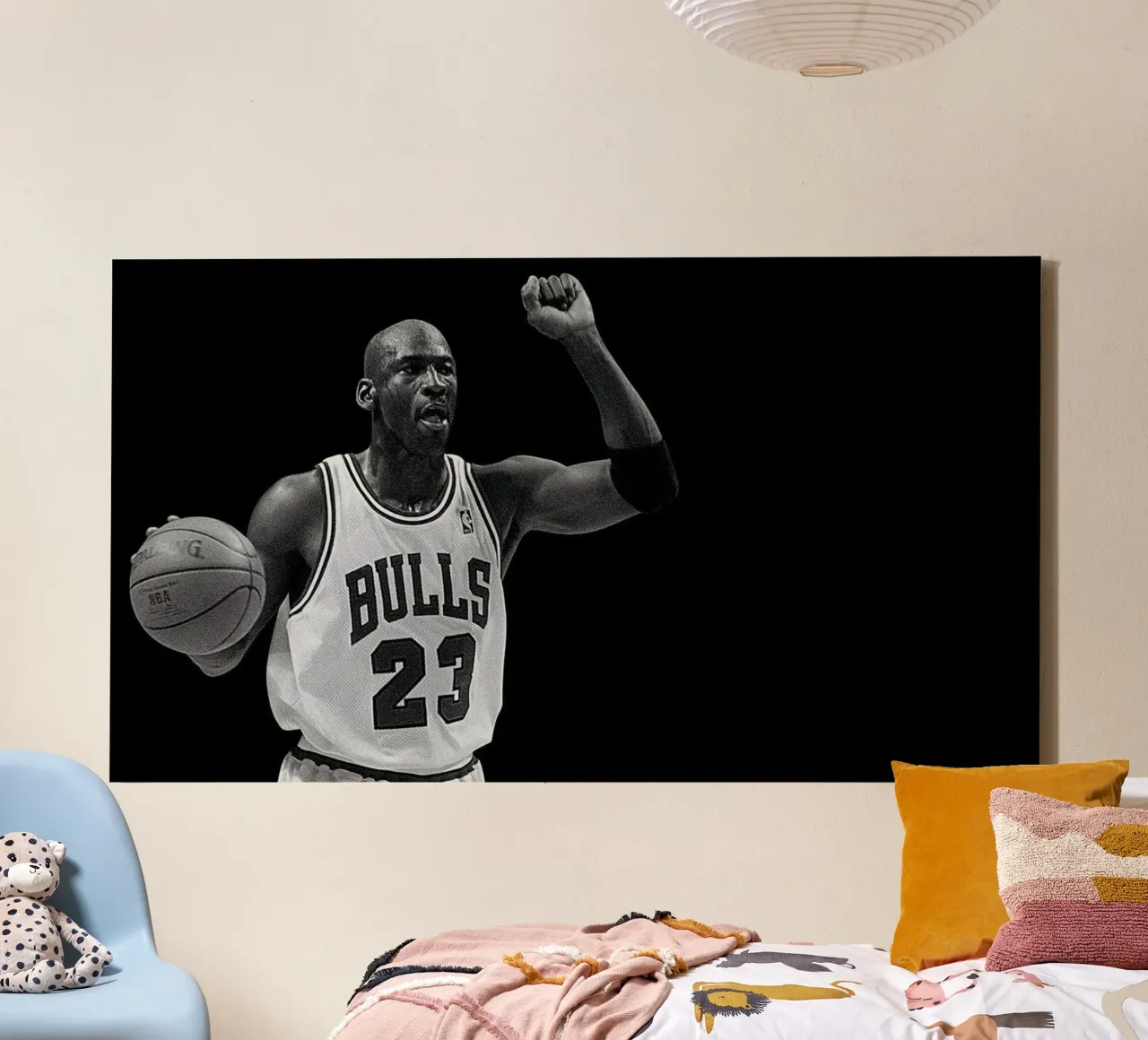 Michael Jordan Monochrom canvas with Floater frame by kanel shop