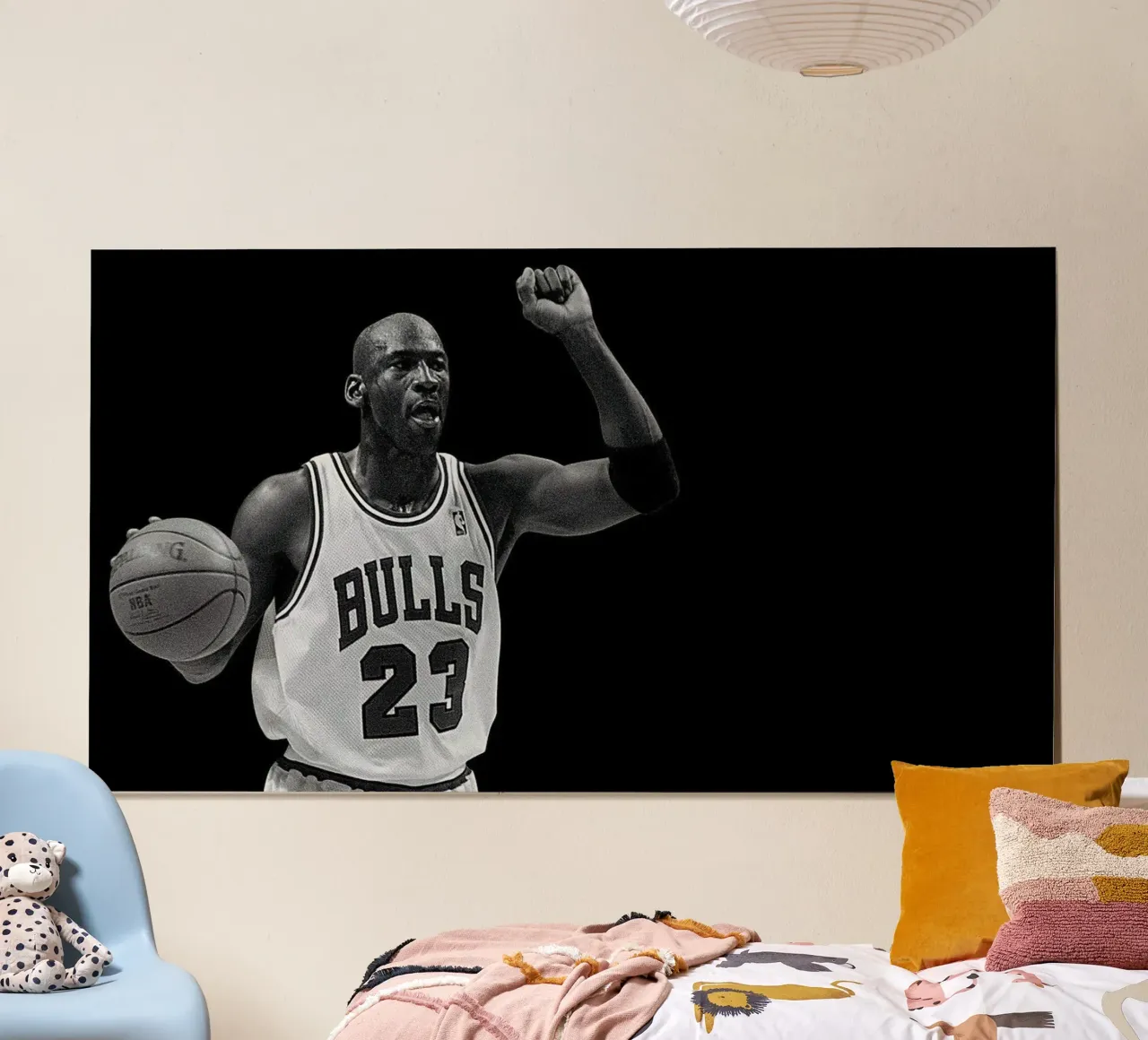 Michael Jordan Monochrom poster con telaio in legno da kanel shop
