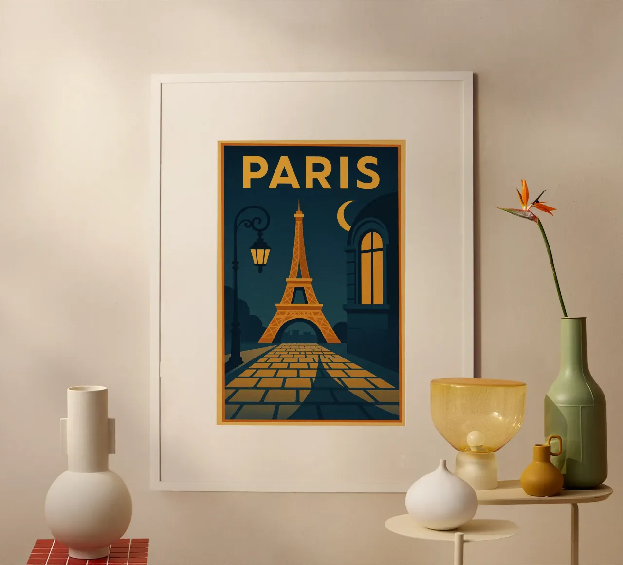 Poster Paris - Retro Art Deco poster of the Eiffel Tower poster by JETLAG | affiches voyage