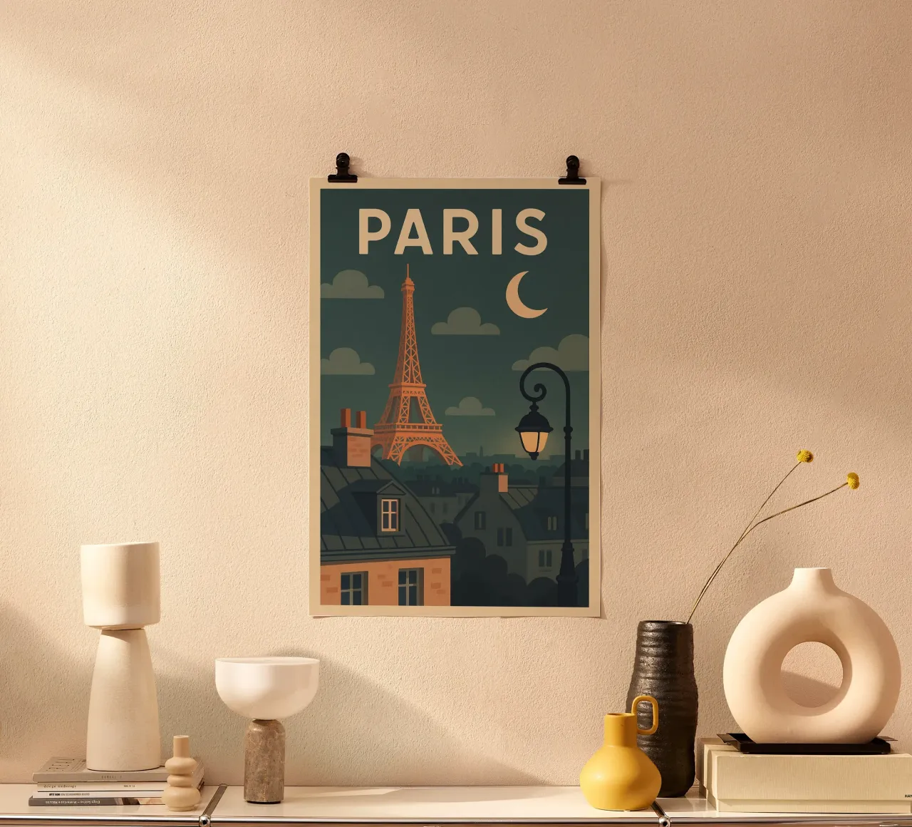 Poster Parigi - Poster tetti di notte poster da JETLAG | affiches voyage