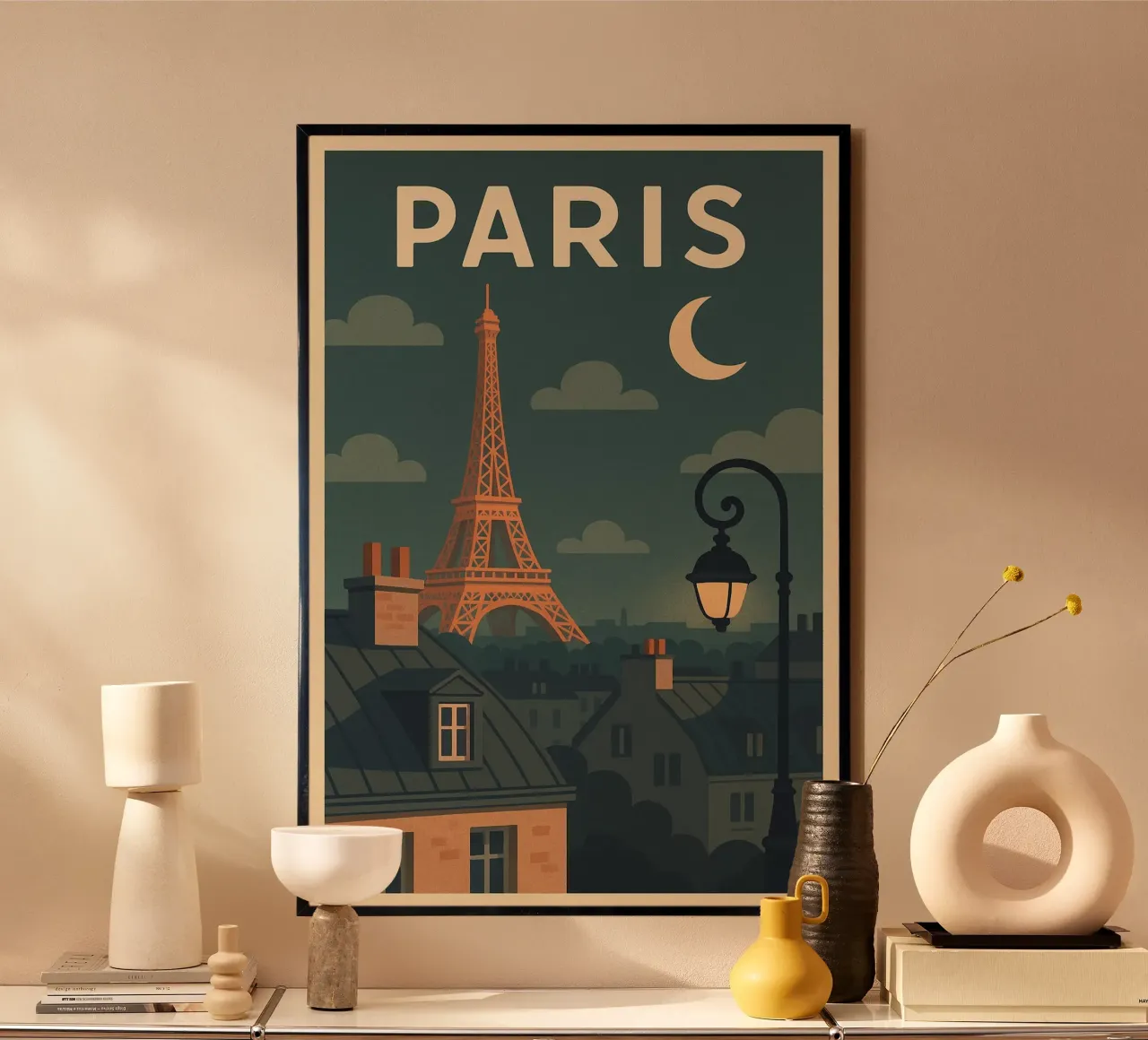 Poster Parigi - Poster tetti di notte poster da JETLAG | affiches voyage