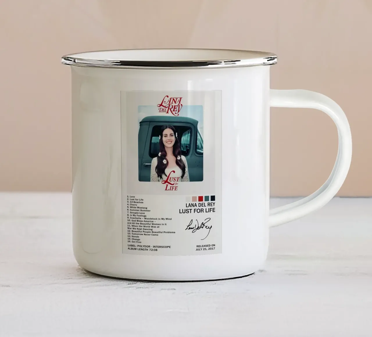 Lana Del Rey Lust For Life tazza in smalto da Roronoa7