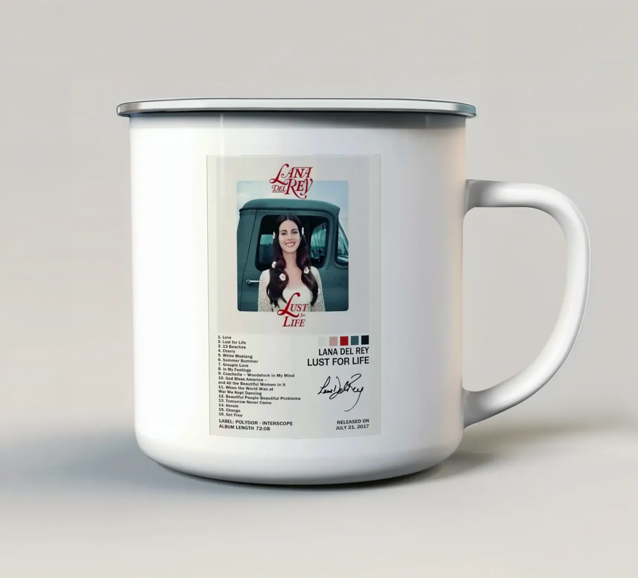 Lana Del Rey Lust For Life tazza in smalto da Roronoa7