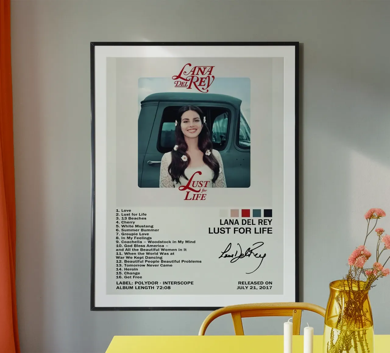 Lana Del Rey Lust For Life poster con telaio in alluminio da Roronoa7
