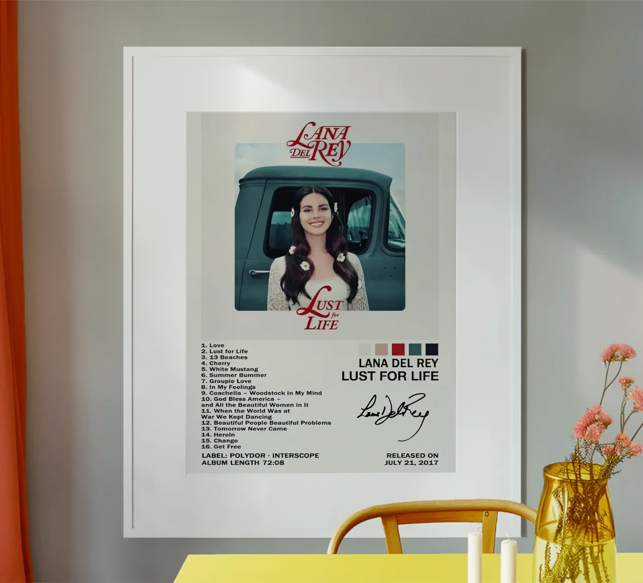 Lana Del Rey Lust For Life poster con telaio in alluminio da Roronoa7